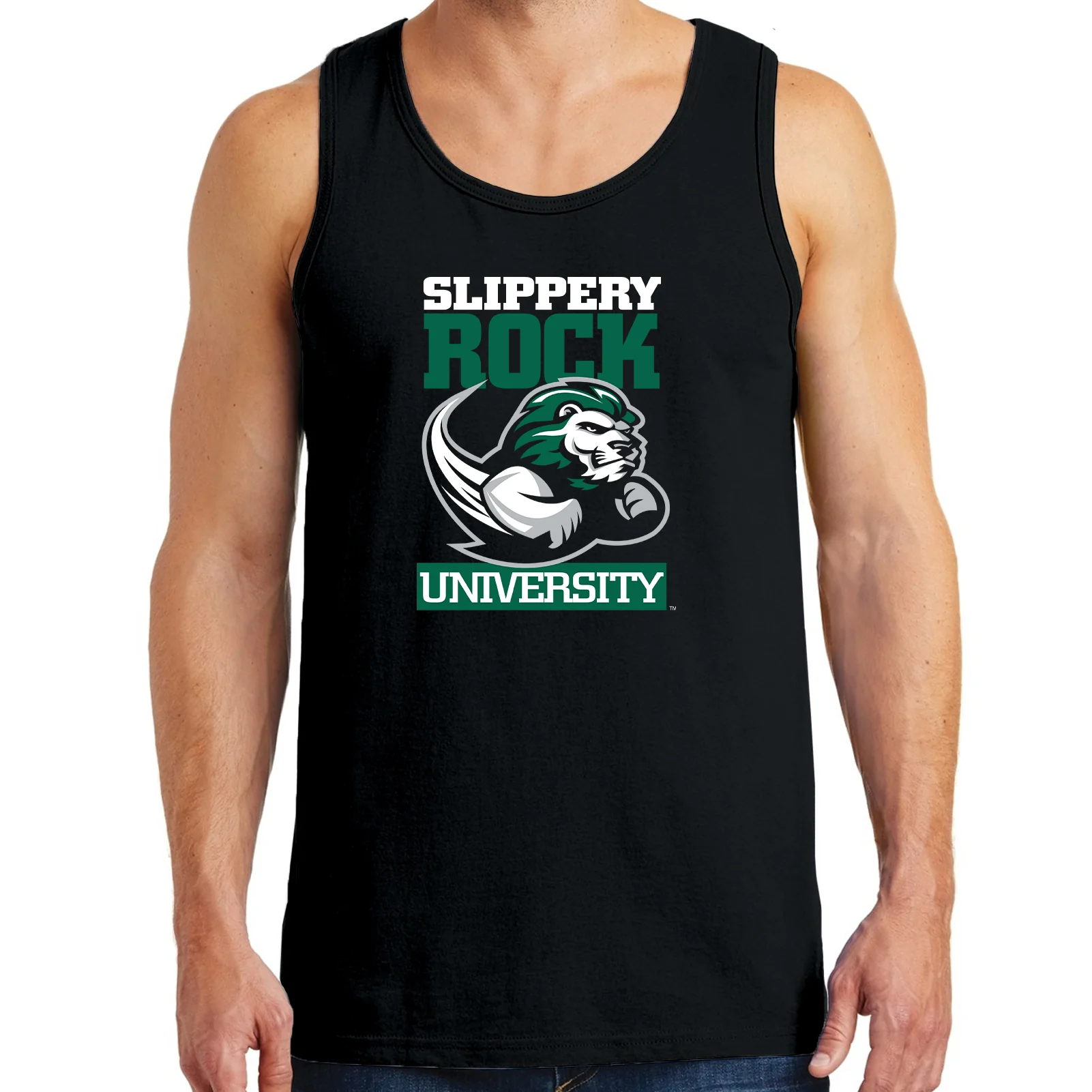 Slippery Rock University The Rock Primary Logo Tank Top - Black - Image 3