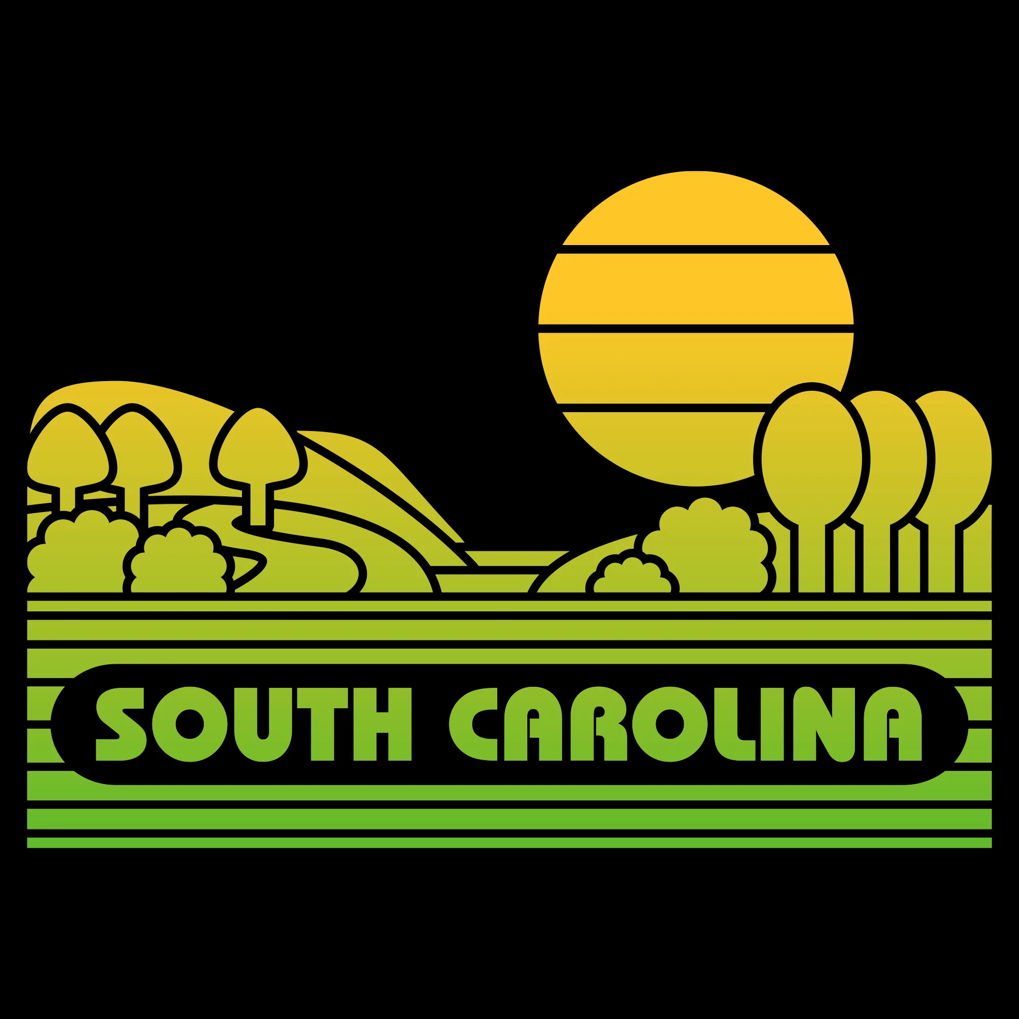 South Carolina Groovy Sunset T-Shirt - Black - Image 2