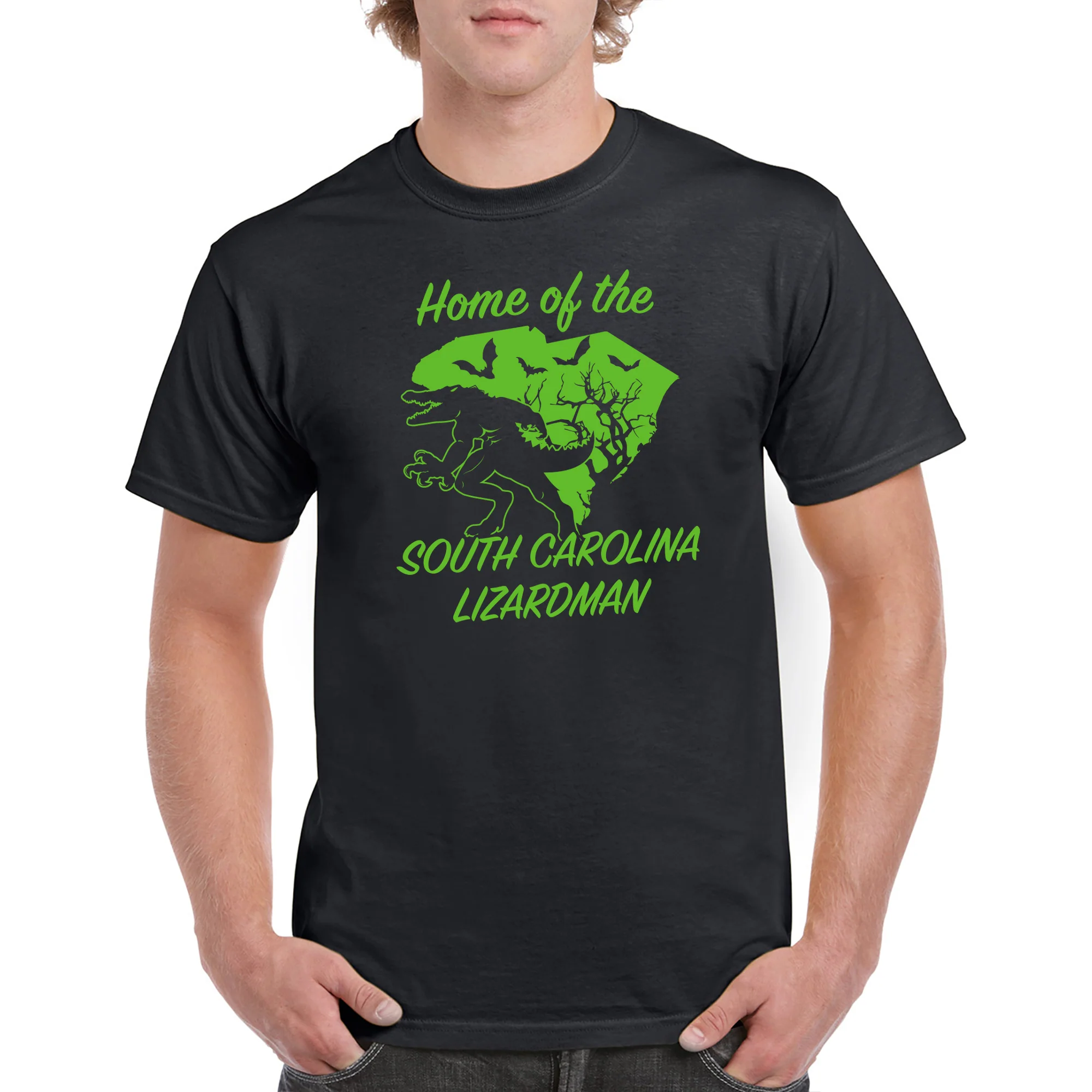South Carolina Lizardman Cryptid T-Shirt - Black - Image 3