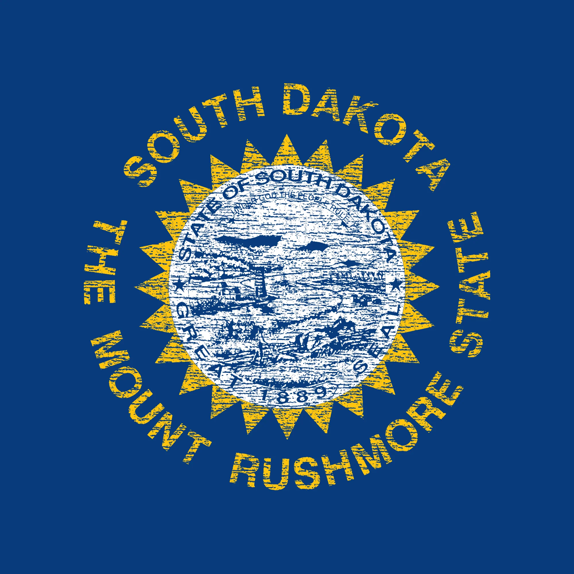 South Dakota State Flag NLA T-Shirt - Royal - Image 2
