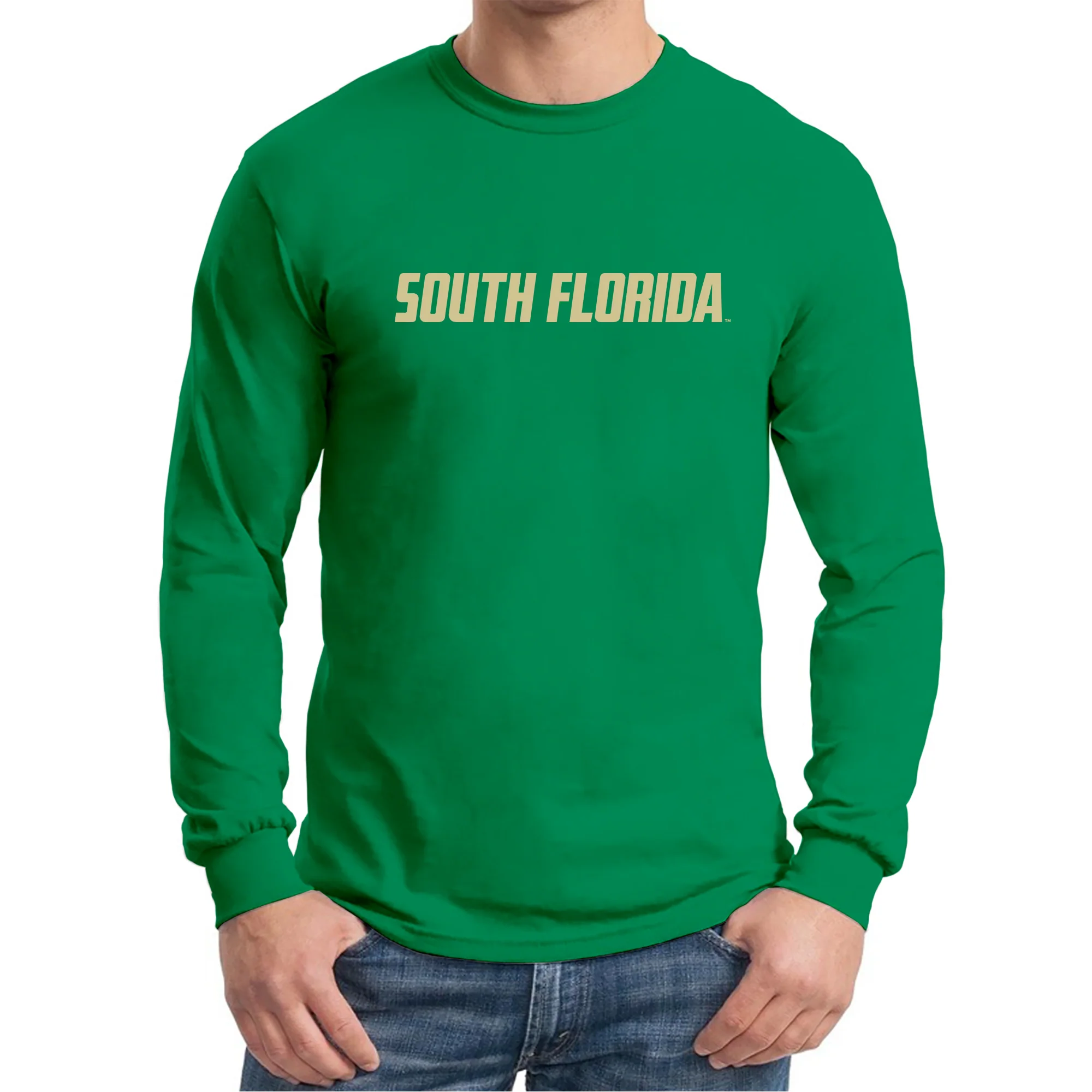 South Florida Bulls Basic Block Long Sleeve T-Shirt - Irish Green - Image 3