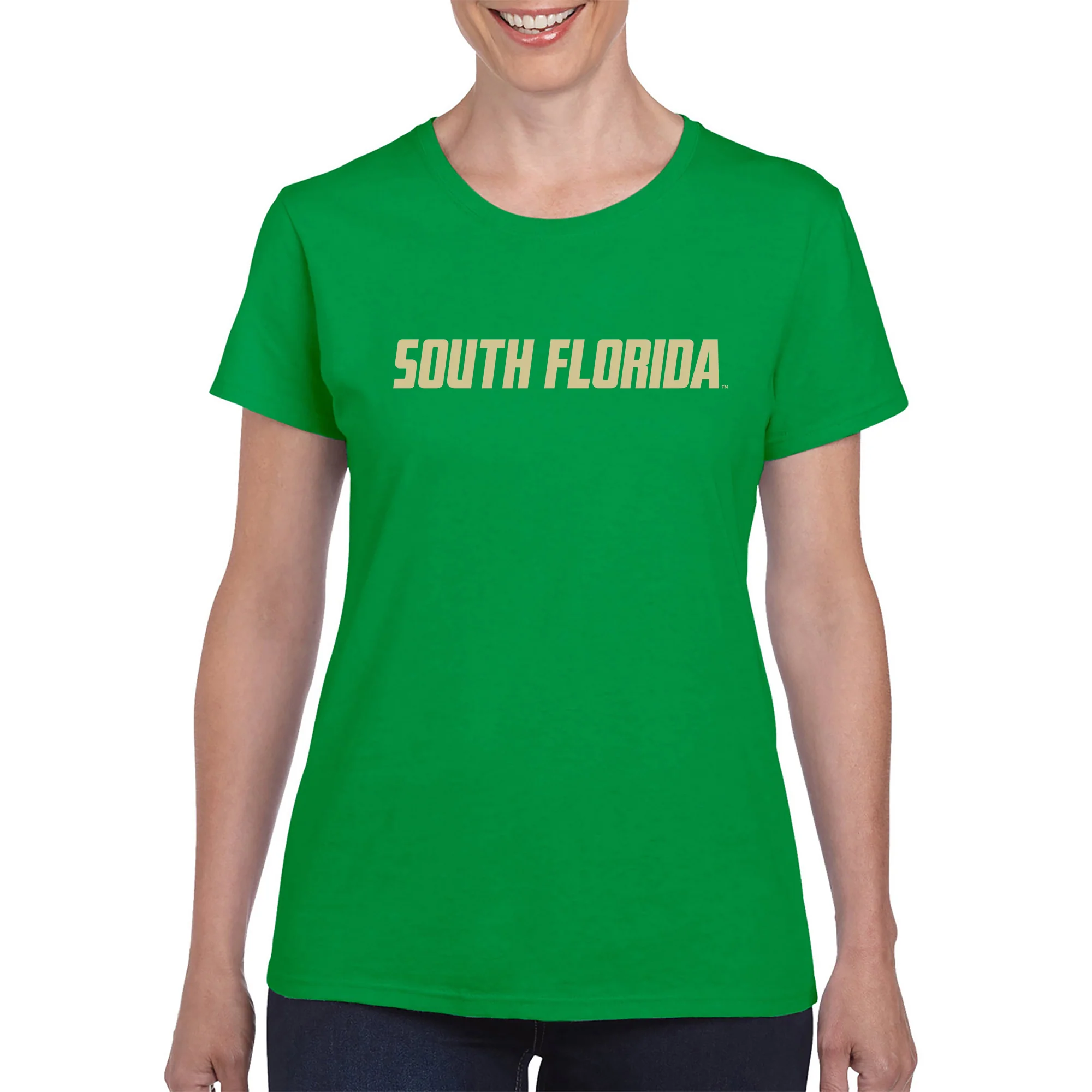 South Florida Bulls Basic Block Women's T-Shirt - Irish Green - Image 3