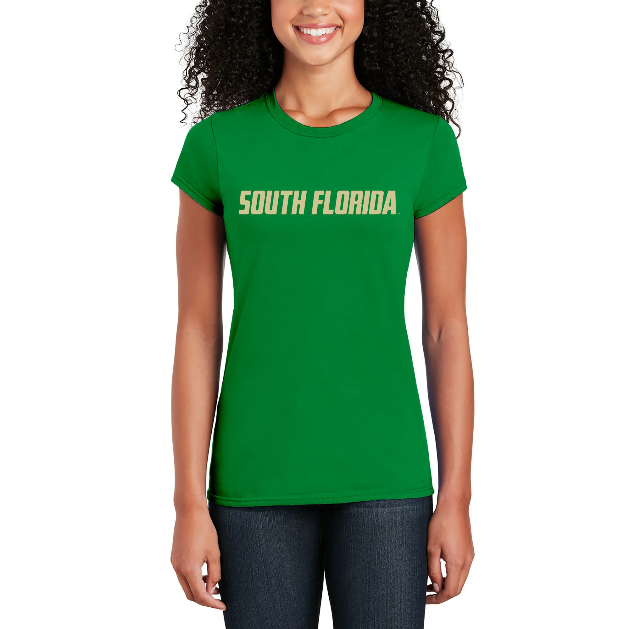 South Florida Bulls Basic Block Women's T-Shirt - Irish Green - Image 4