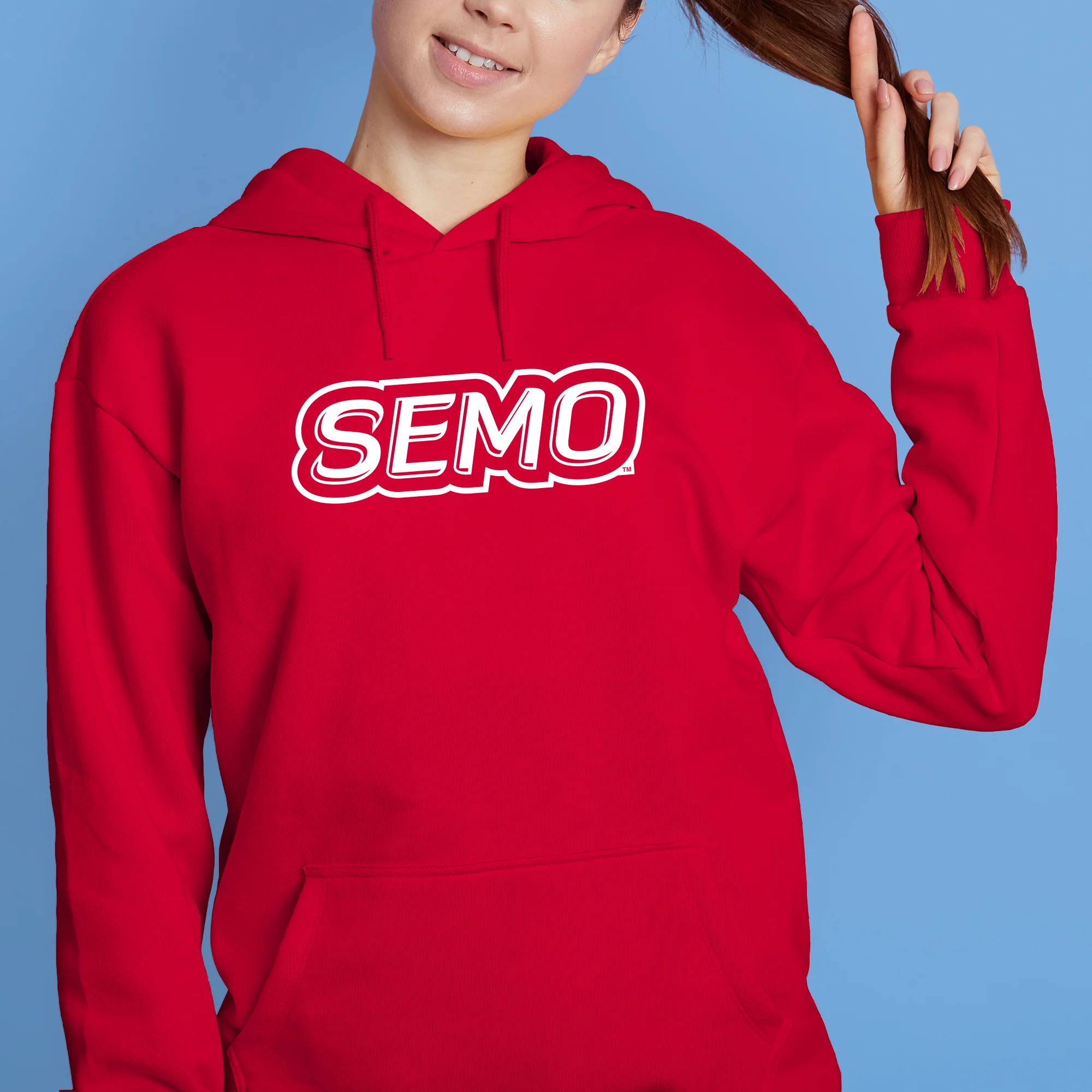 Southeast Missouri State University Redhawks Basic Block Hoodie - Red - Image 4