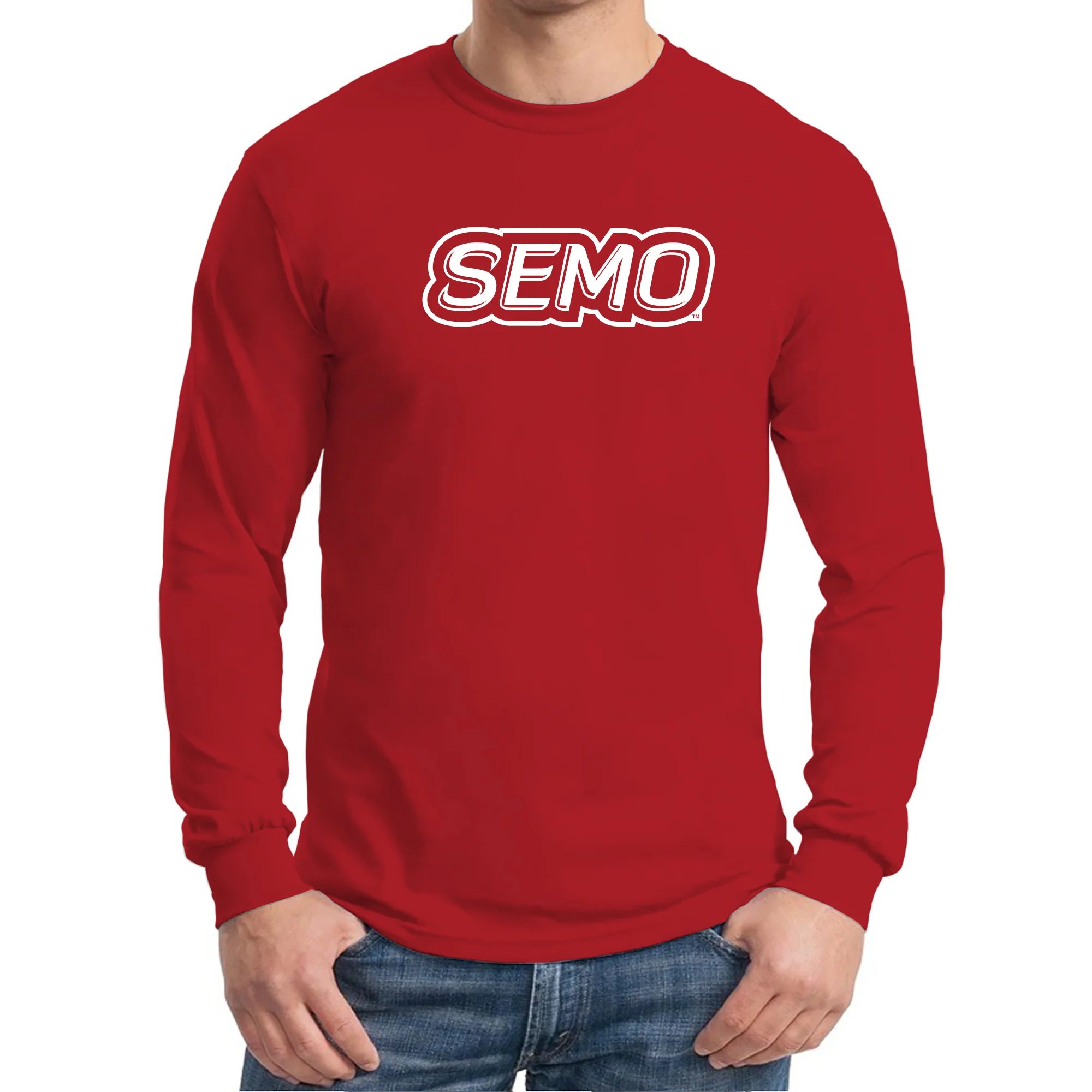 Southeast Missouri State University Redhawks Basic Block Long Sleeve T-Shirt - Red - Image 3