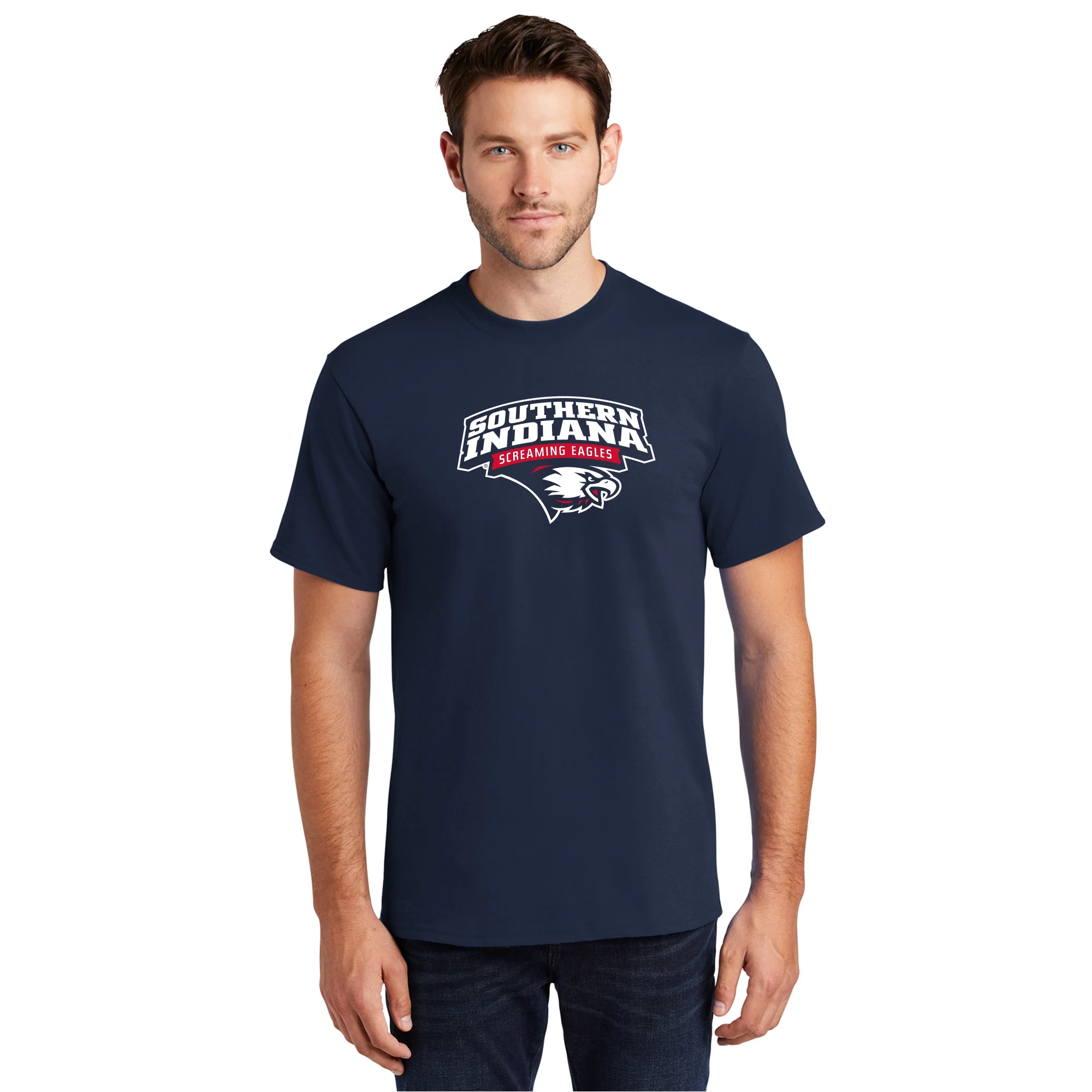 Southern Indiana Arch Logo Tall T-Shirt - Navy - Image 3