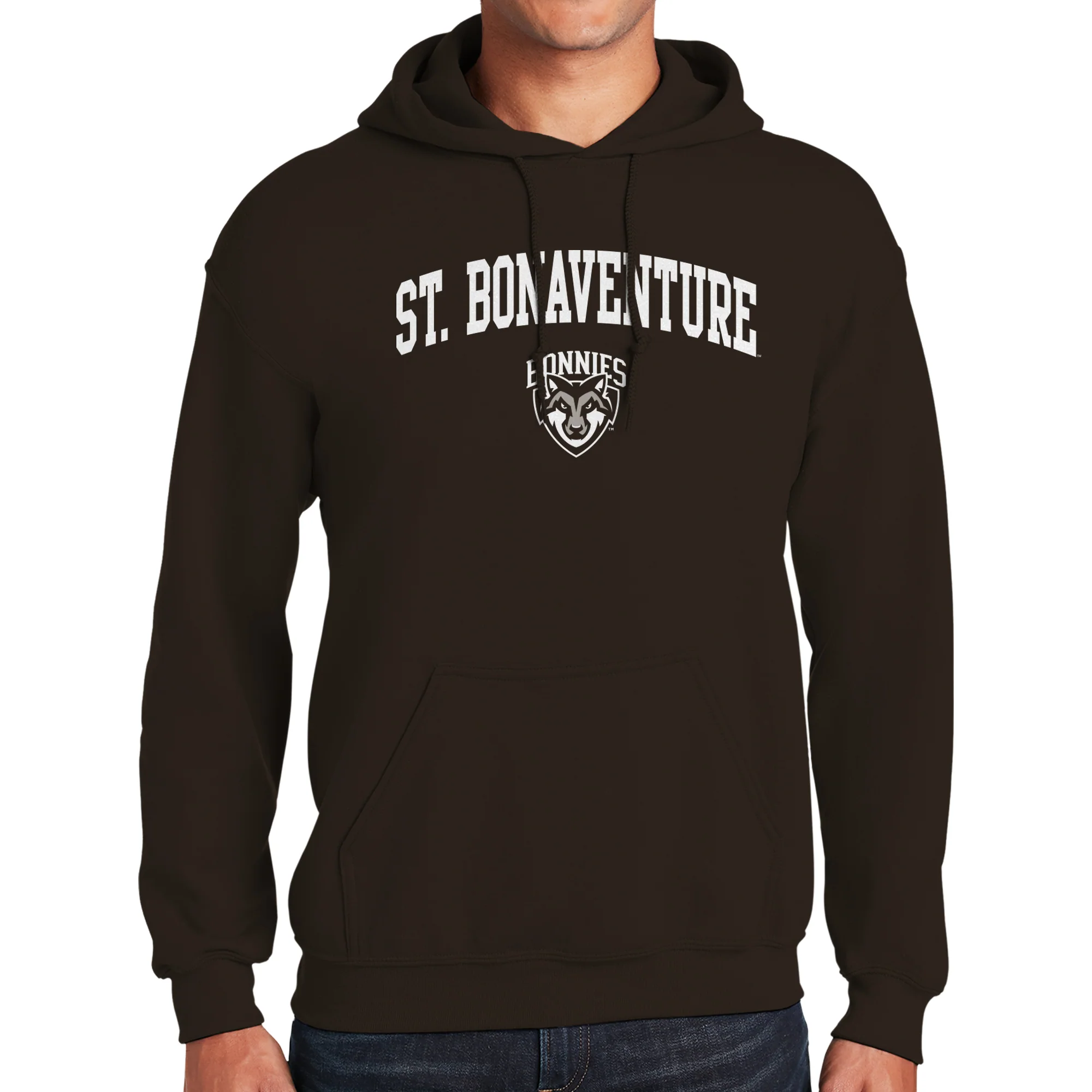 St. Bonaventure Bonnies Arch Logo Hoodie - Dark Chocolate - Image 3