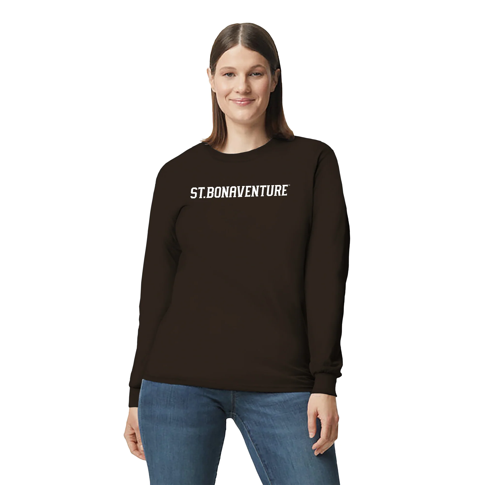St. Bonaventure Bonnies Basic Block Long Sleeve T Shirt - Dark Chocolate - Image 4
