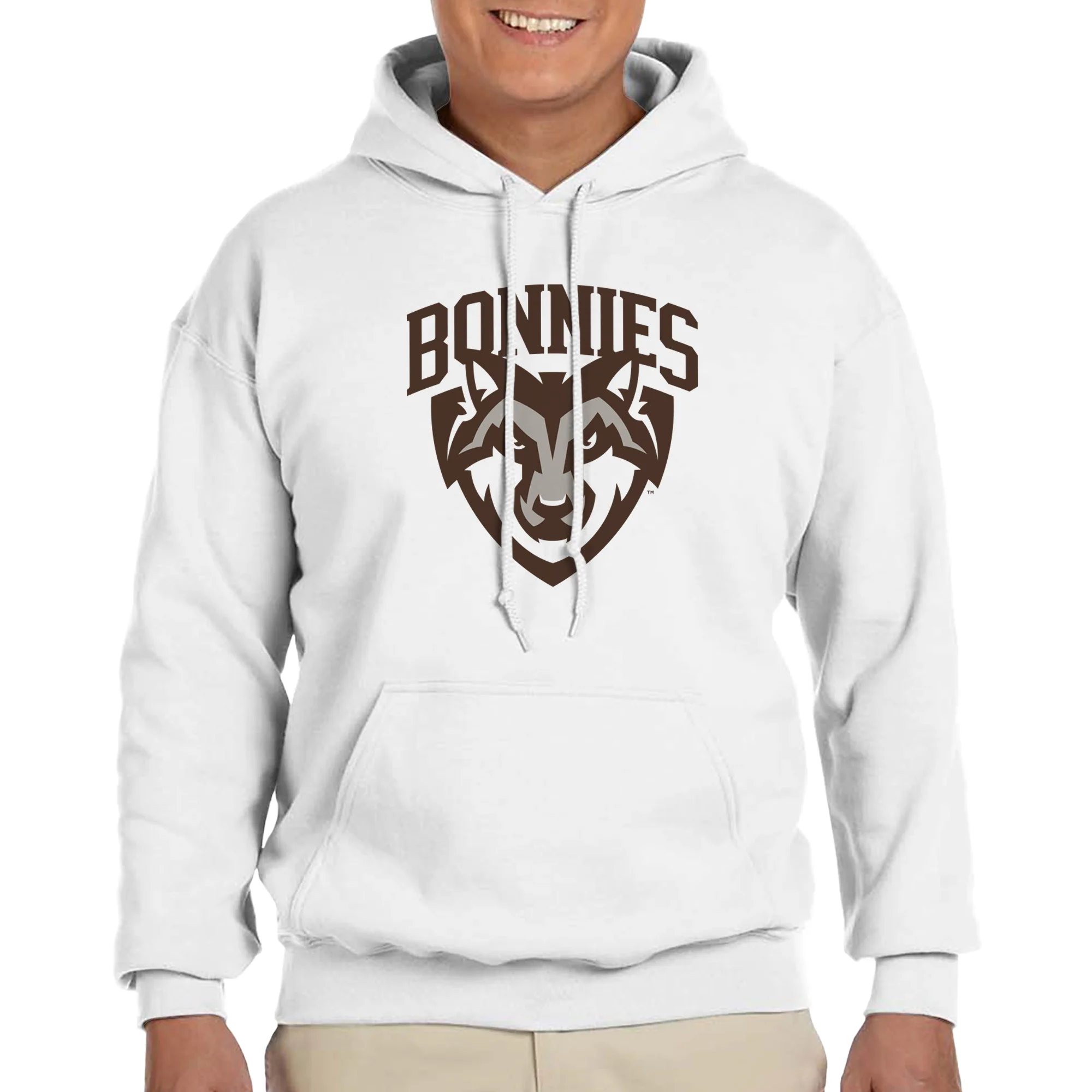 St. Bonaventure Bonnies Primary Logo Hoodie - White - Image 3