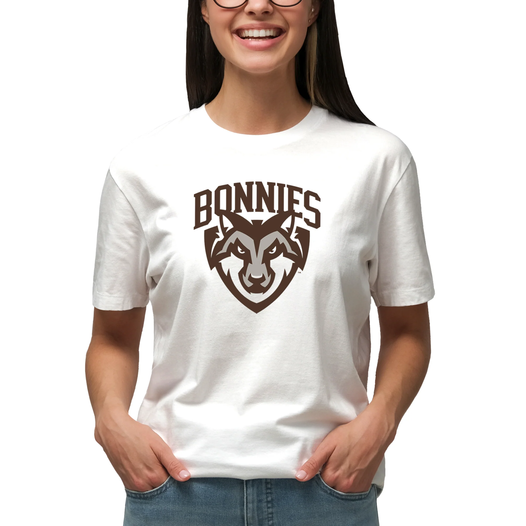 St. Bonaventure Bonnies Primary Logo T Shirt - White - Image 4
