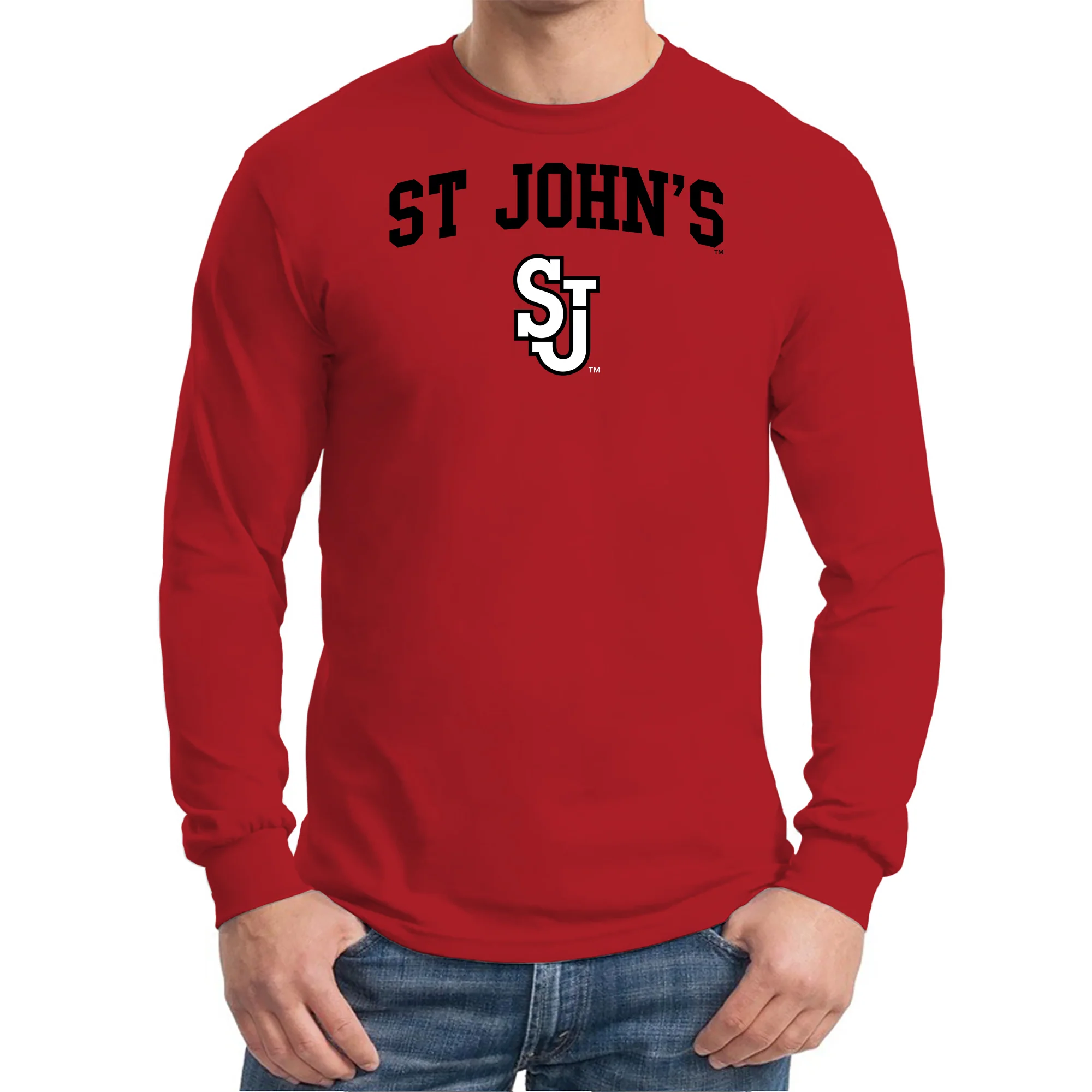 St John's University Red Storm Arch Logo Long Sleeve T-Shirt - Image 6