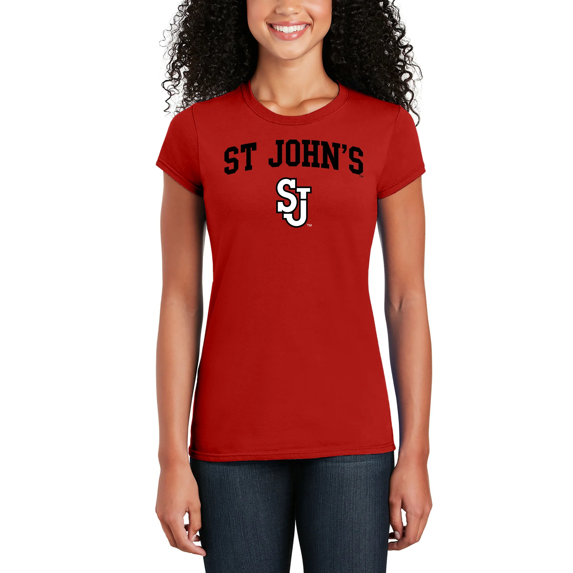 St John's University Red Storm Arch Logo Women's T-Shirt - Image 6
