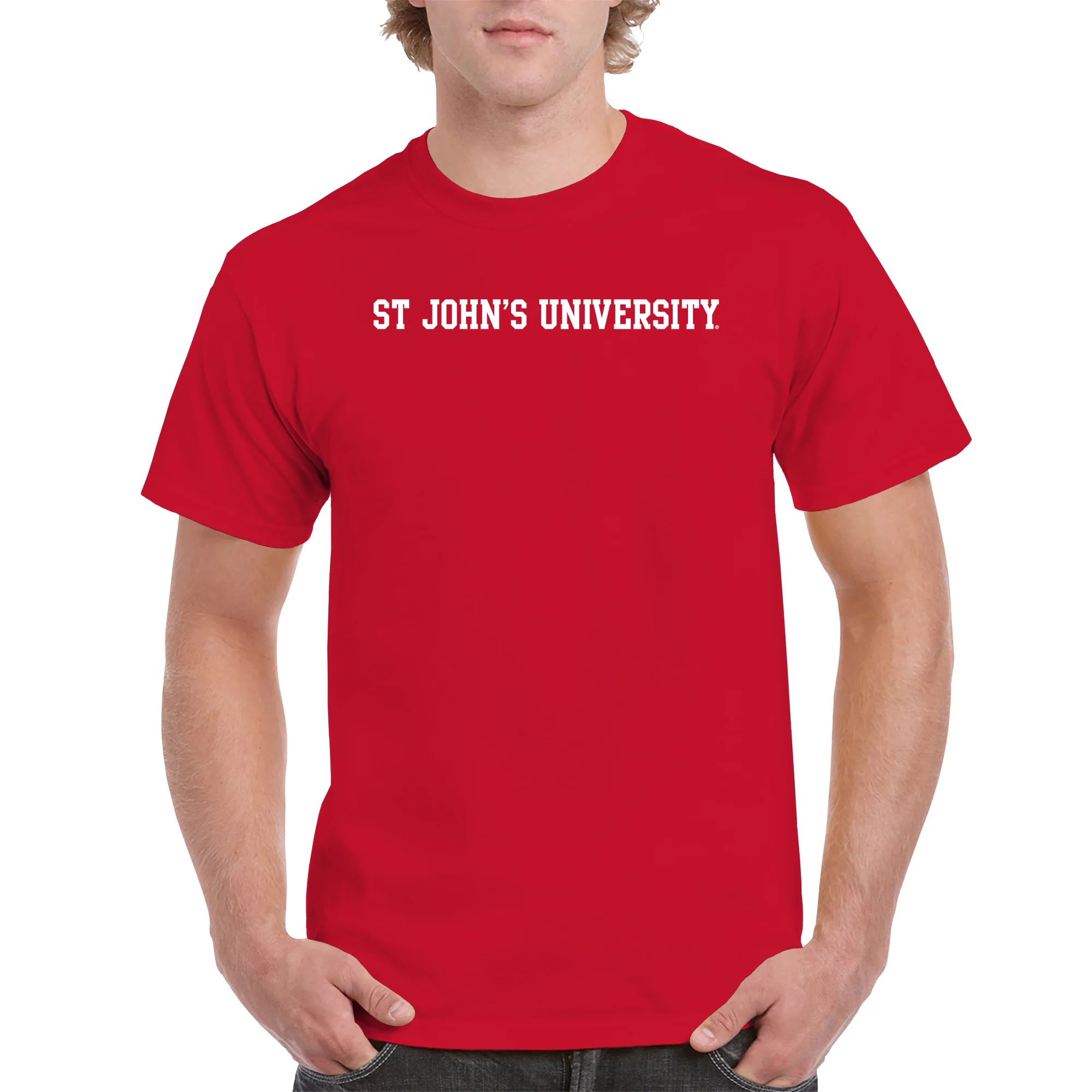 St John's University Red Storm Basic Block T-Shirt - Red - Image 3