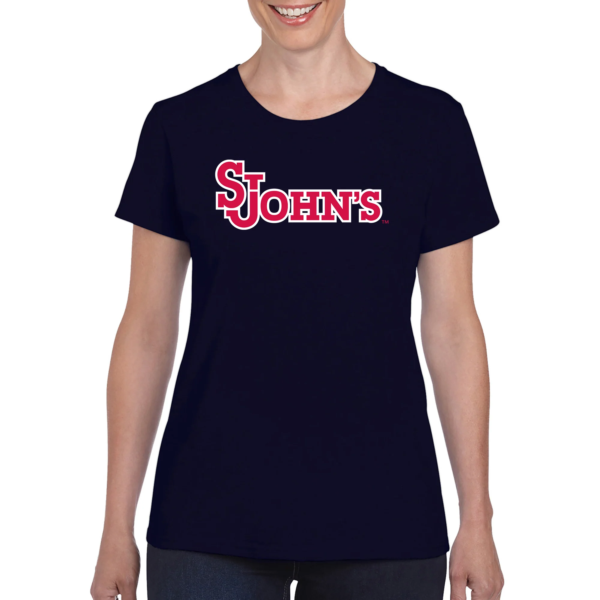 St John's University Red Storm Primary Logo Women's T-Shirt - Navy - Image 3