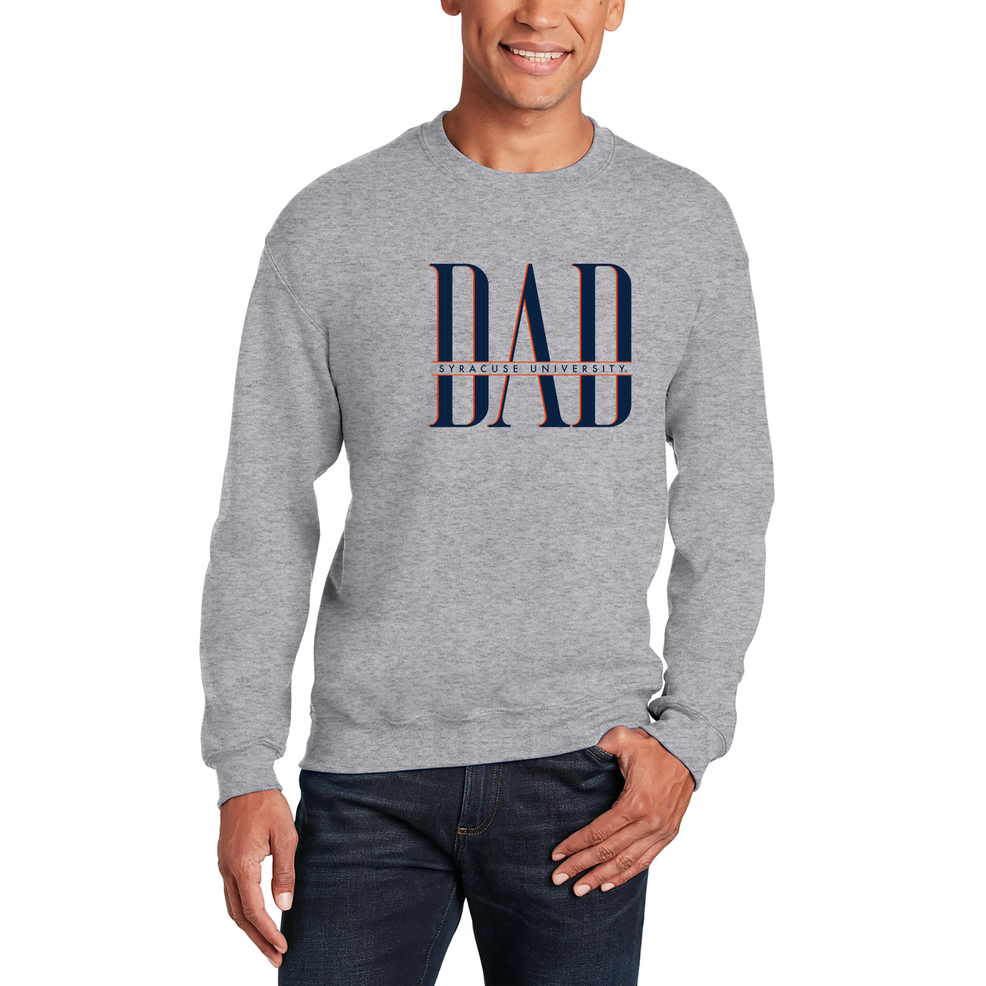 Syracuse Classic Dad Crewneck - Sport Grey - Image 3