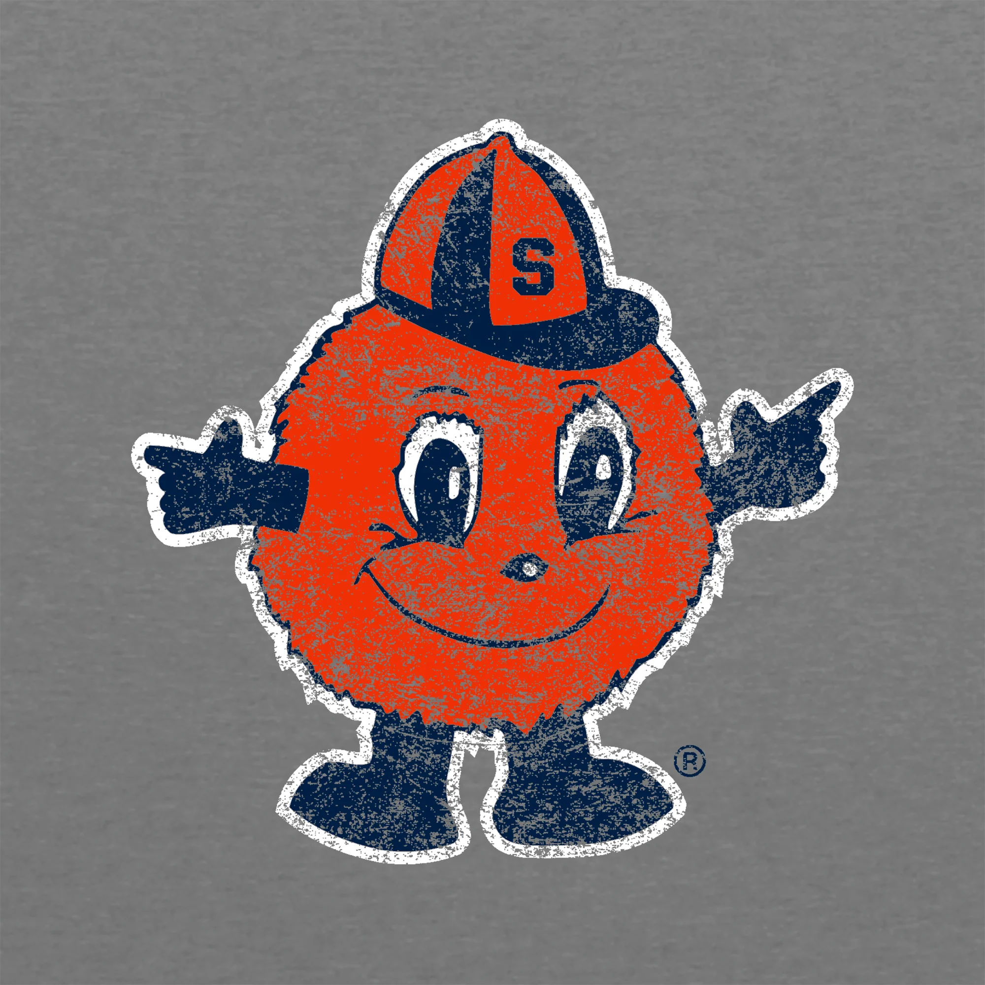 Syracuse Mascot Mark 3/4 Sleeve Raglan - Premium Htr / Vtg Navy - Image 2