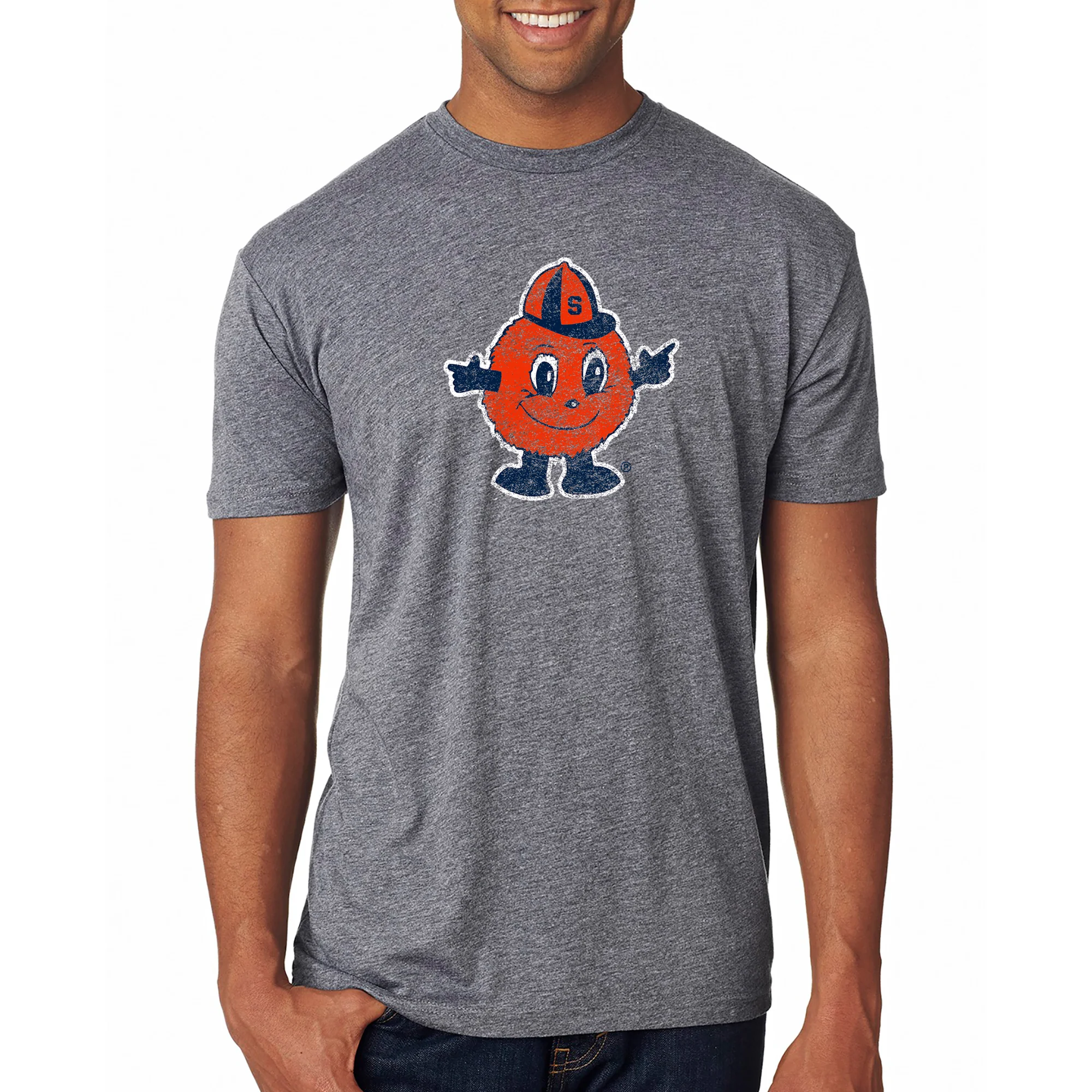 Syracuse Mascot Mark Triblend T-Shirt - Premium Heather - Image 3