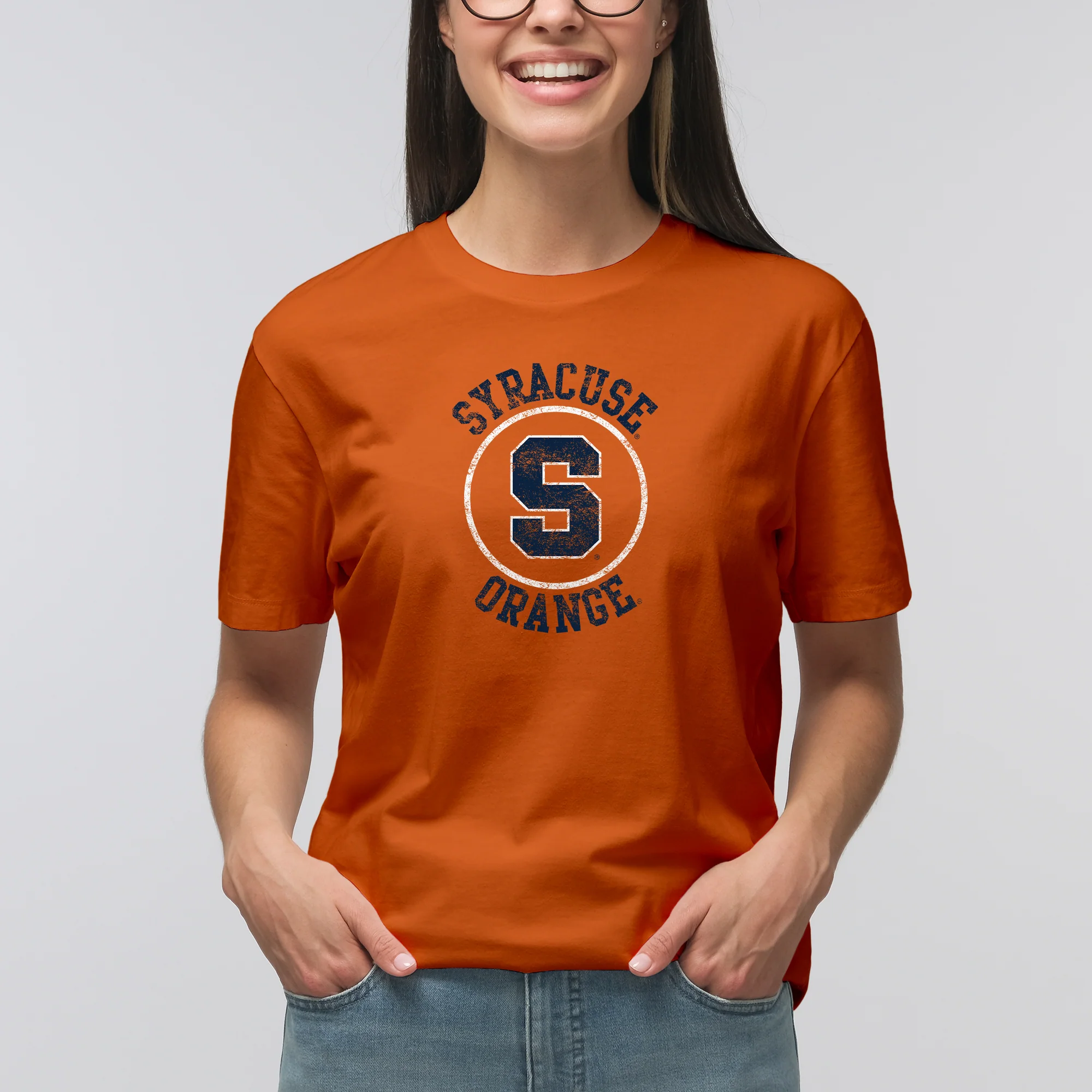 Syracuse Oranges Distressed Circle Logo T-Shirt - Orange - Image 4
