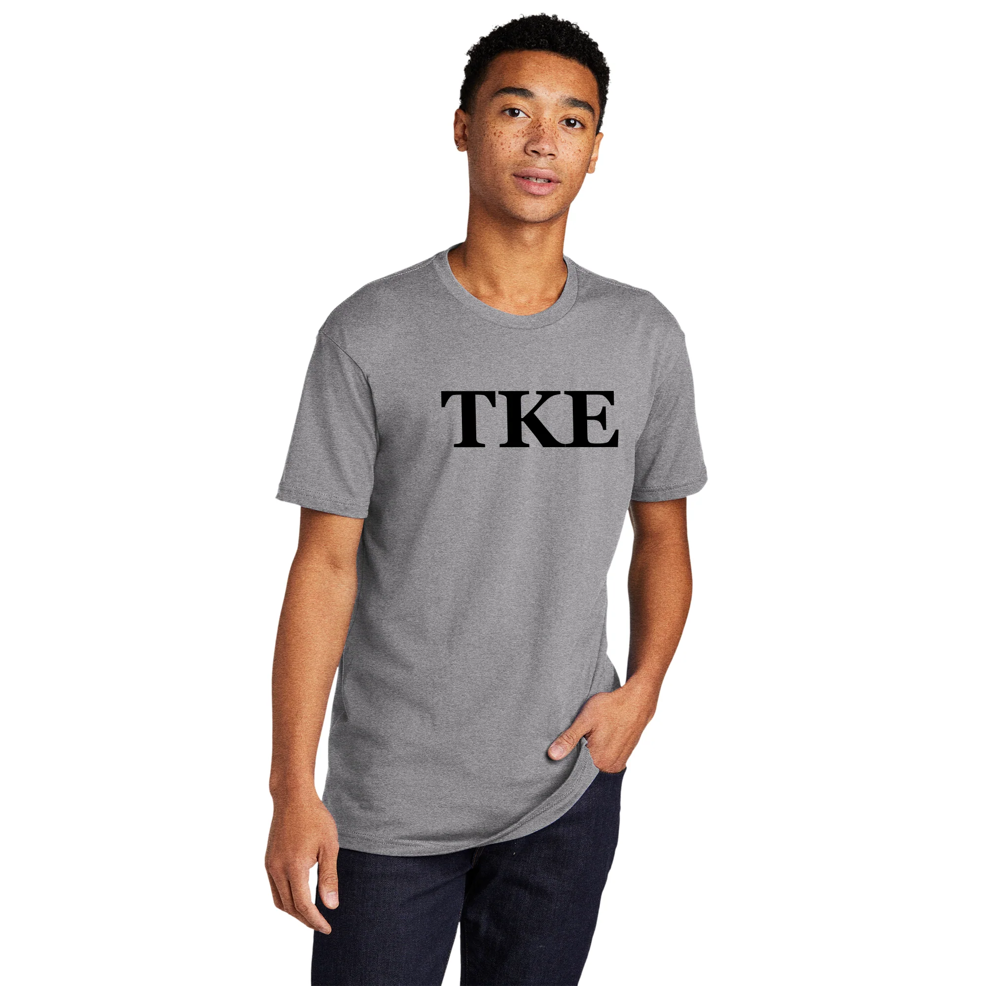 Tau Kappa Epsilon Greek Letter Block NLA T-Shirt - Heather - Image 3