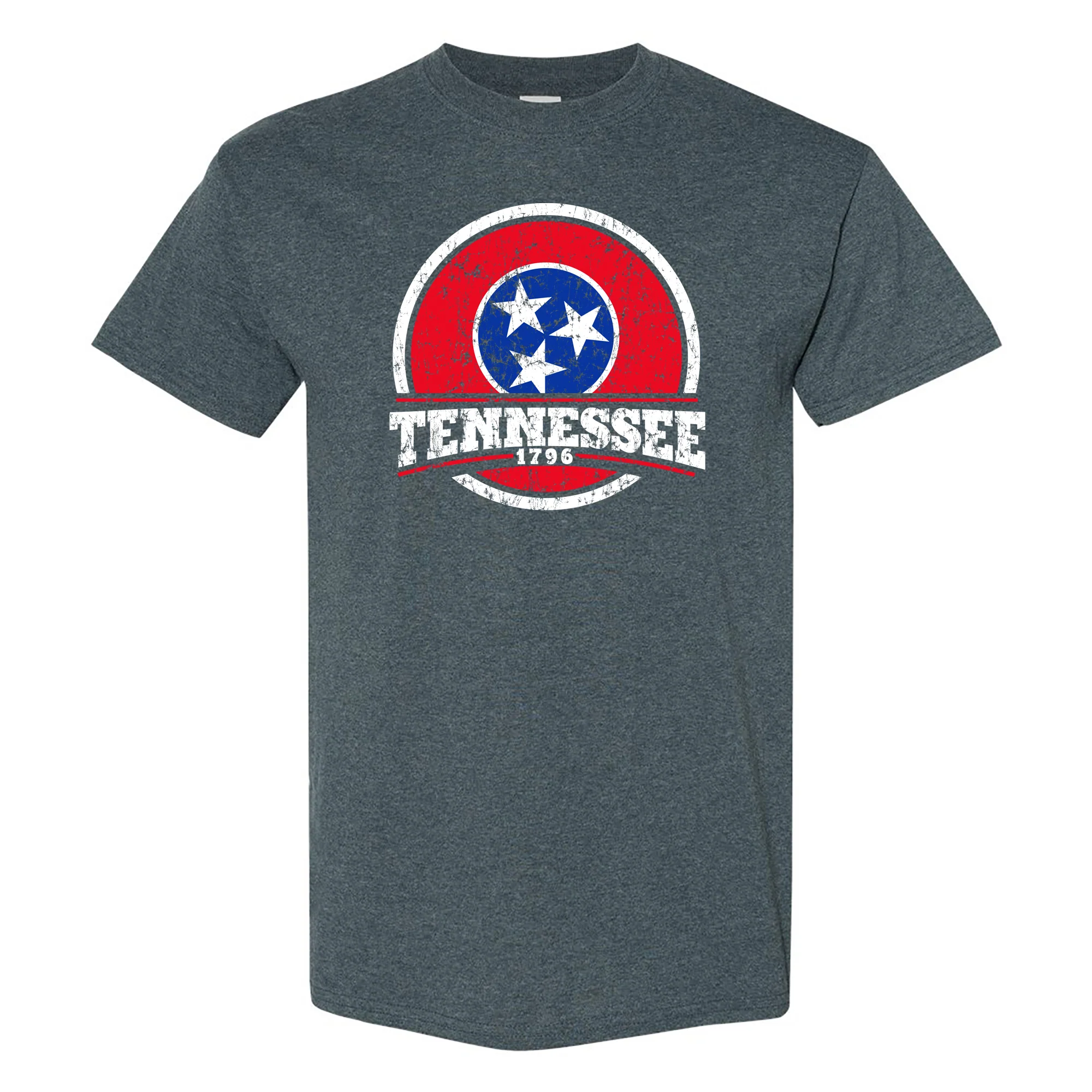 Tennessee Distressed Circle T-Shirt - Dark Heather