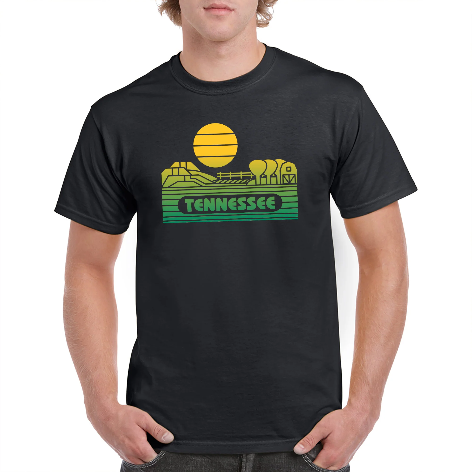Tennessee Groovy Sunset T-Shirt - Black - Image 3