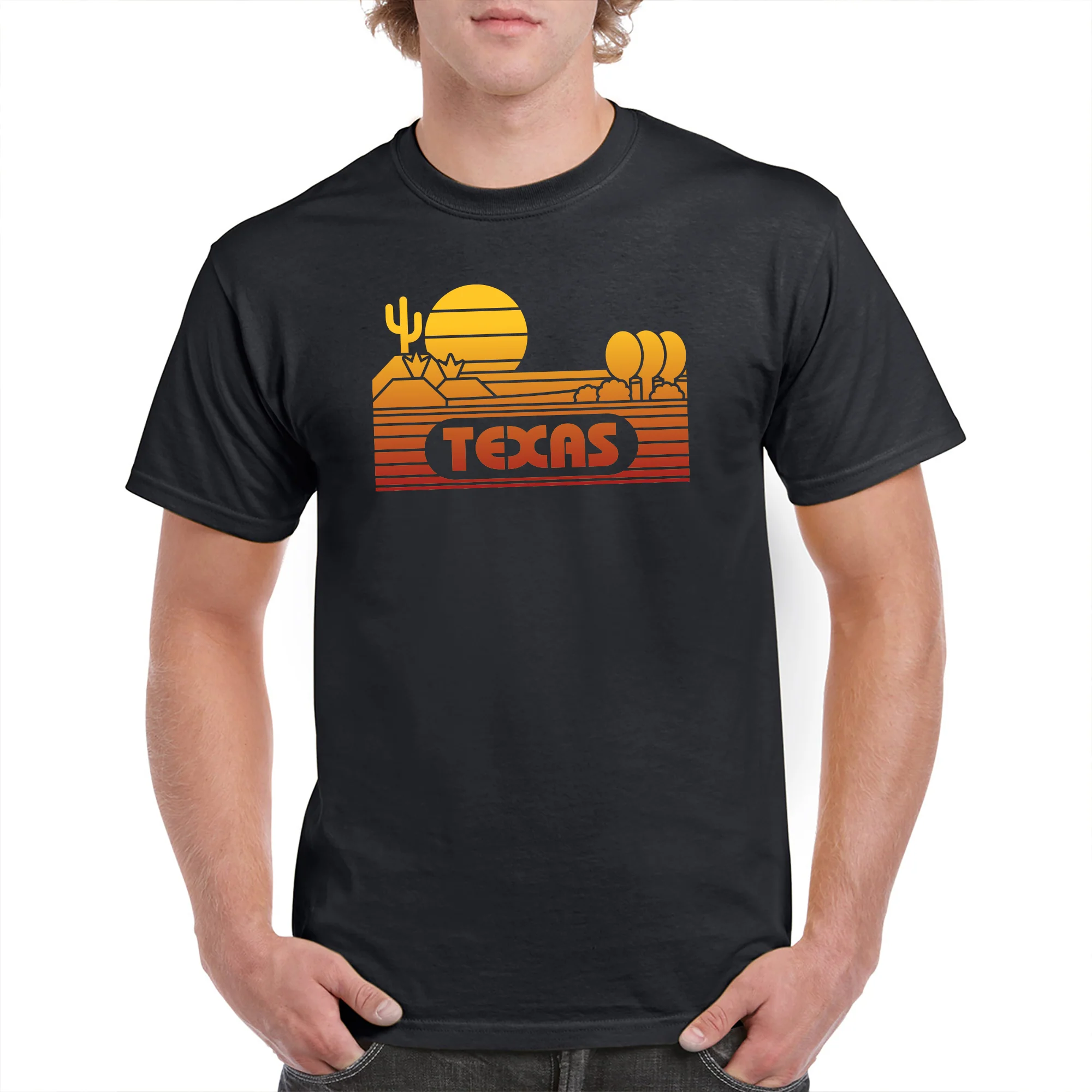 Texas Groovy Sunset T-Shirt - Black - Image 3