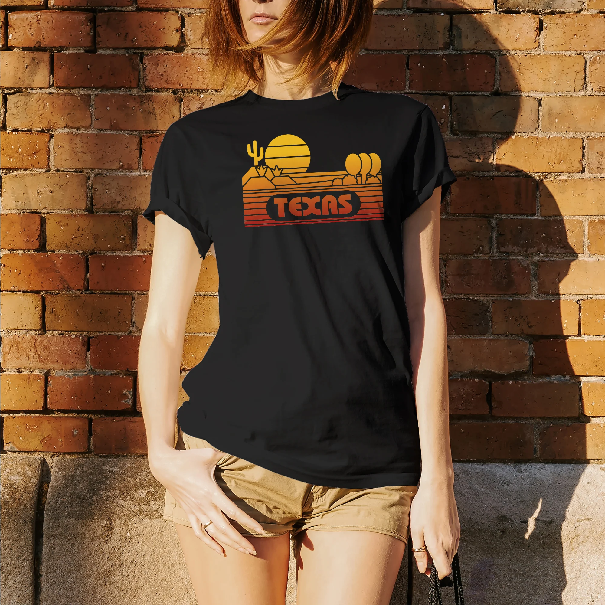 Texas Groovy Sunset T-Shirt - Black - Image 4