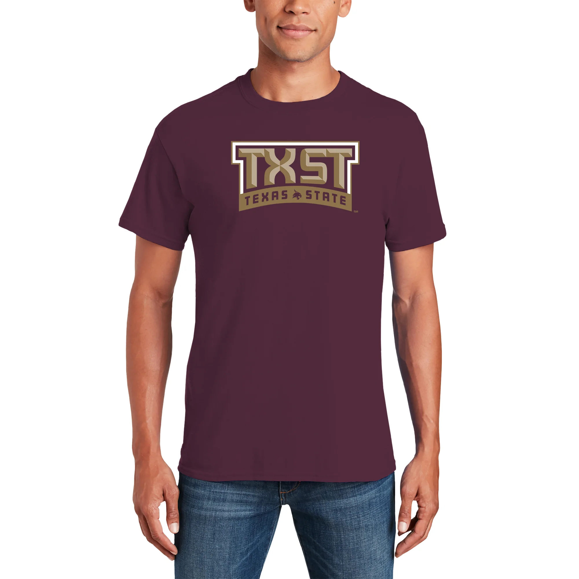 Texas State Bobcats Arch Logo T-Shirt - Maroon - Image 4