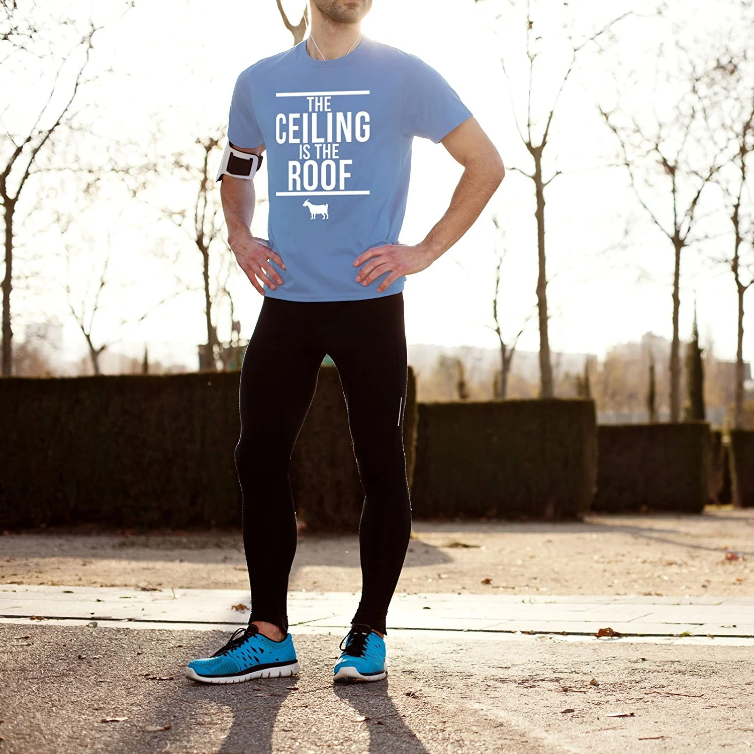 The Ceiling Is The Roof Short Sleeve Tee - Carolina Blue - Image 3