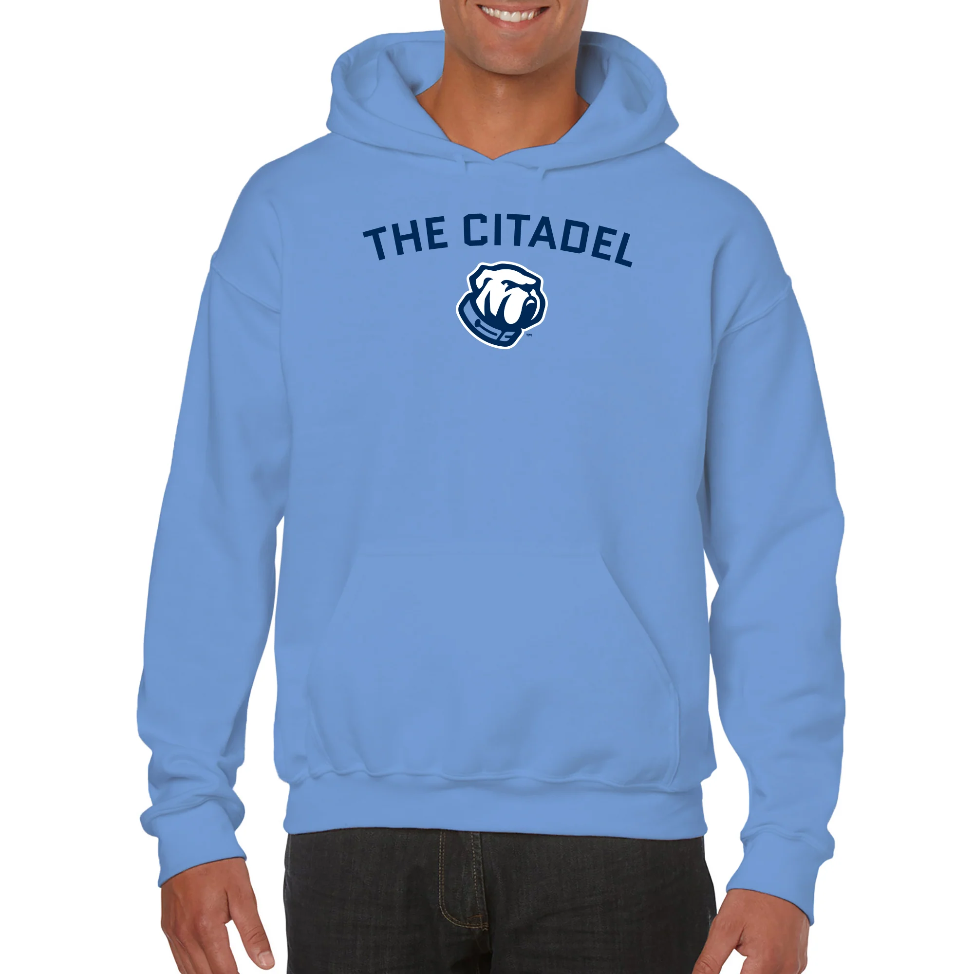 The Citadel Bulldogs Arch Logo Hooded Sweatshirt - Carolina Blue - Image 3