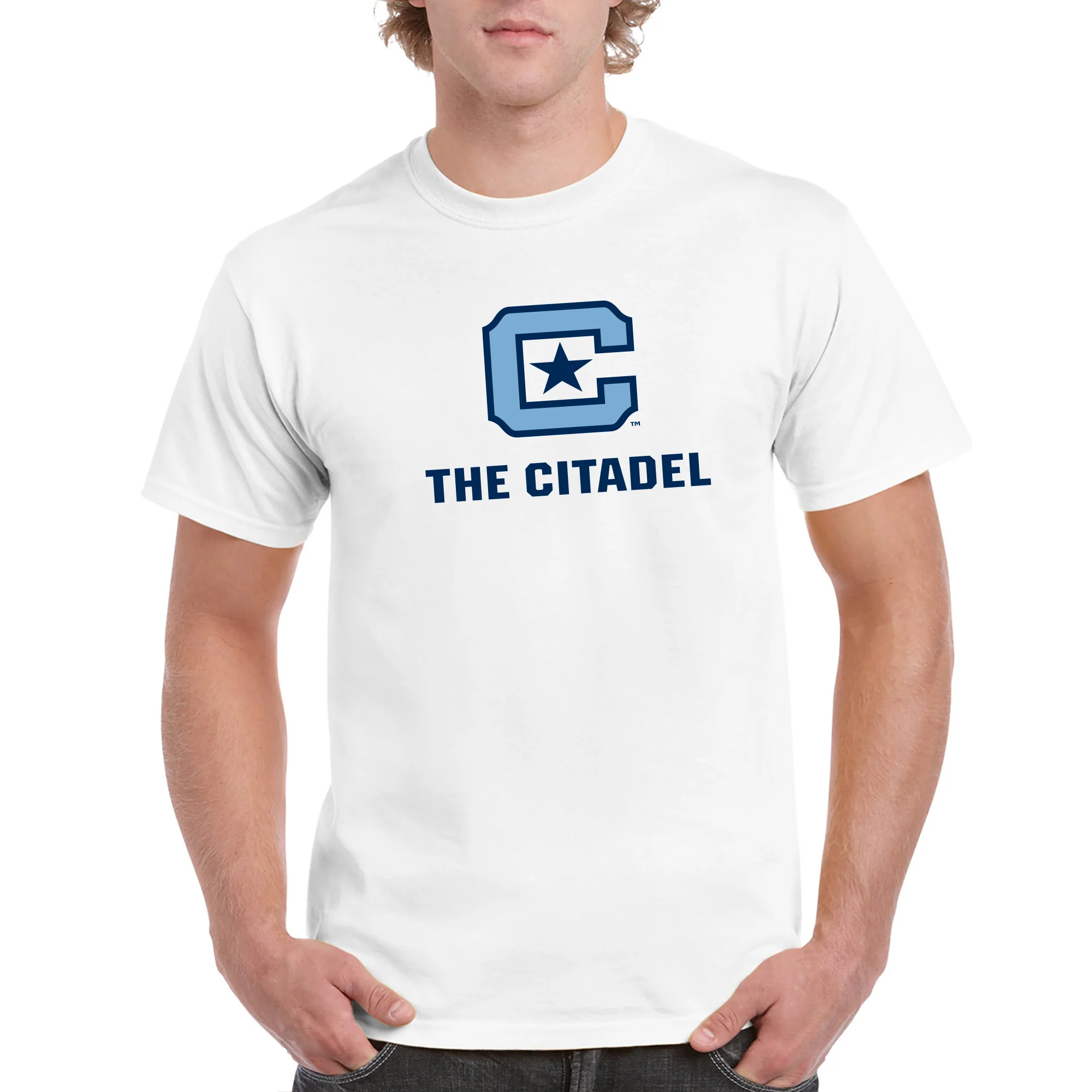 The Citadel Bulldogs Primary Logo Short Sleeve T-Shirt - White - Image 3
