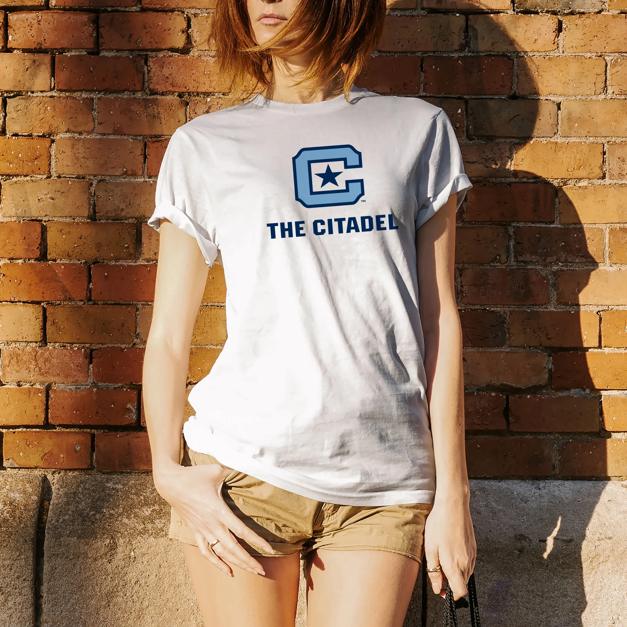 The Citadel Bulldogs Primary Logo Short Sleeve T-Shirt - White - Image 4