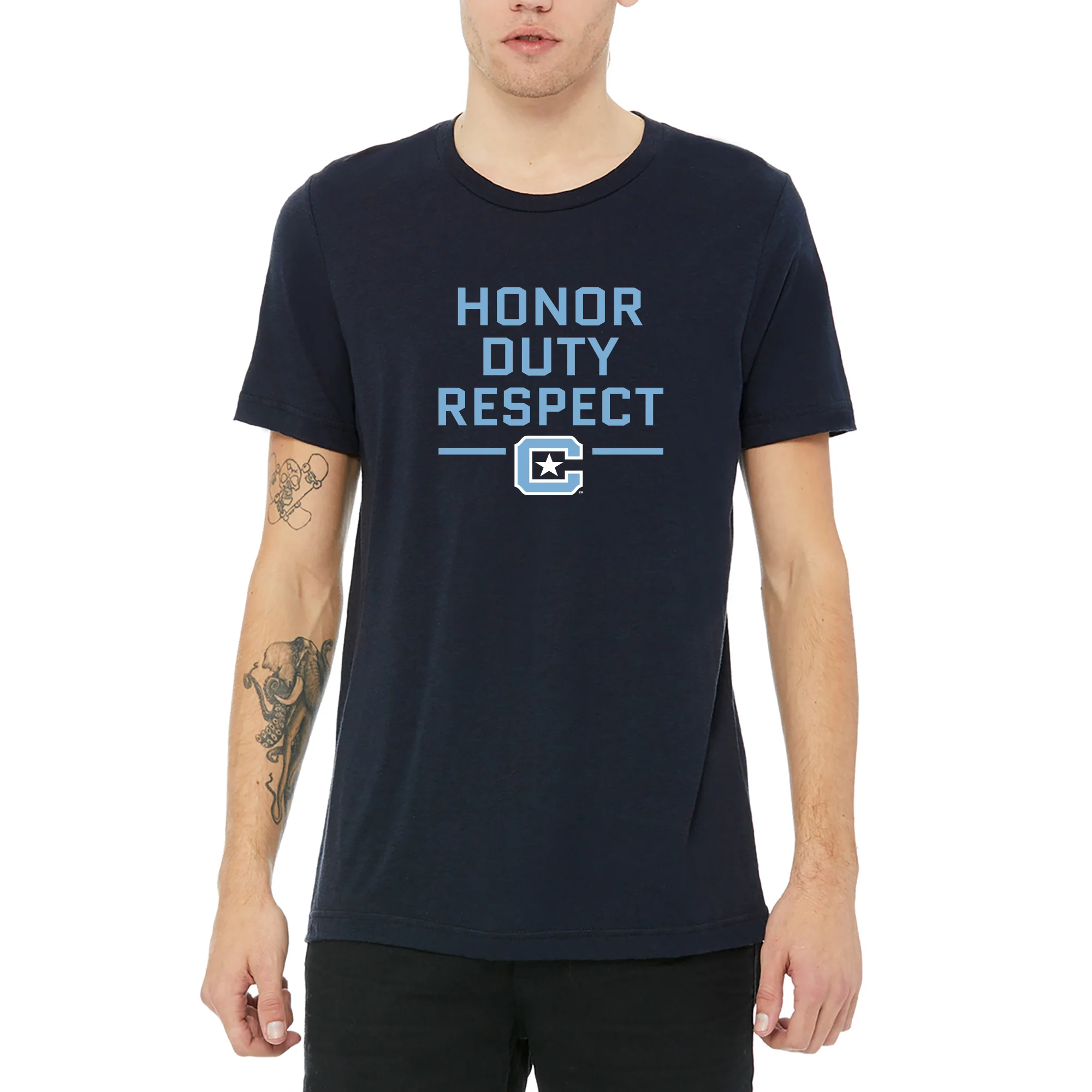 The Citadel Honor Duty Respect Canvas Triblend T-Shirt - Solid Navy - Image 3