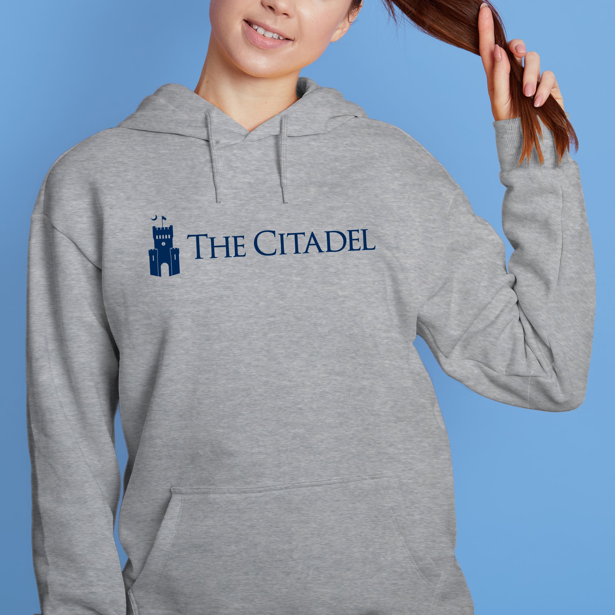The Citadel Institutional Logo Hoodie - Sport Grey - Image 4