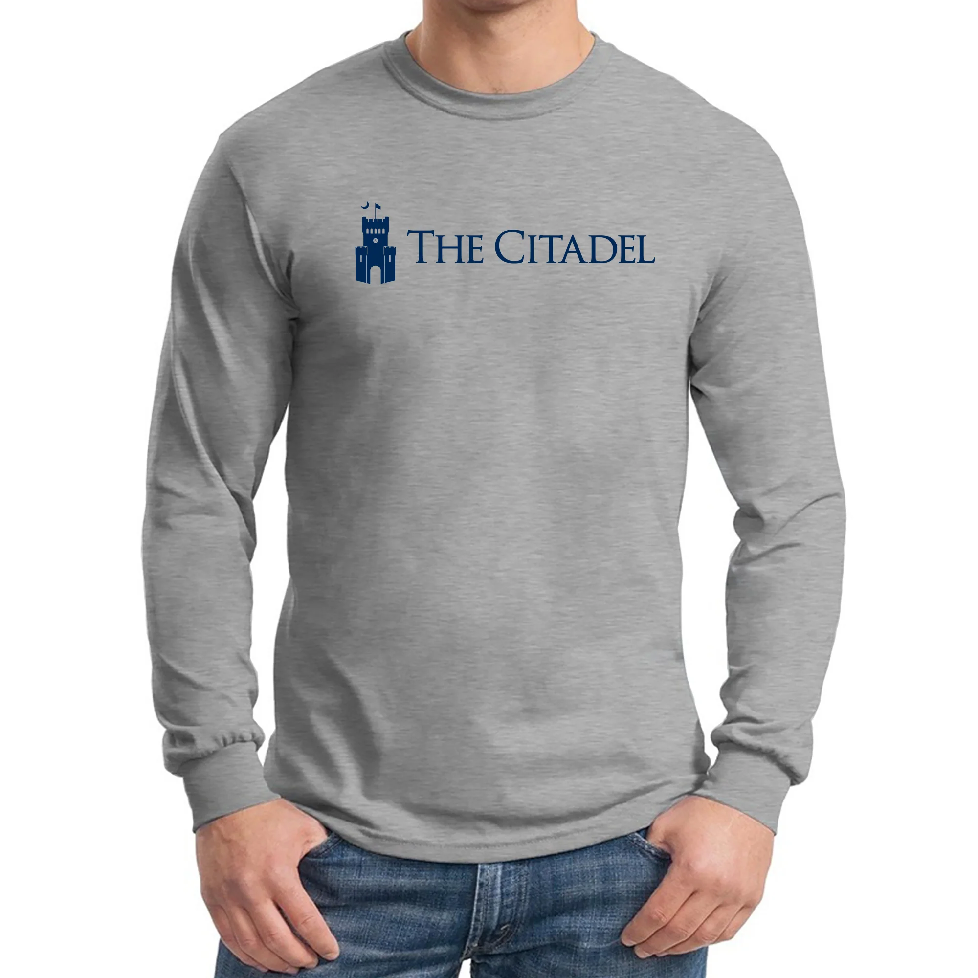 The Citadel Institutional Logo Long Sleeve - Sport Grey - Image 3