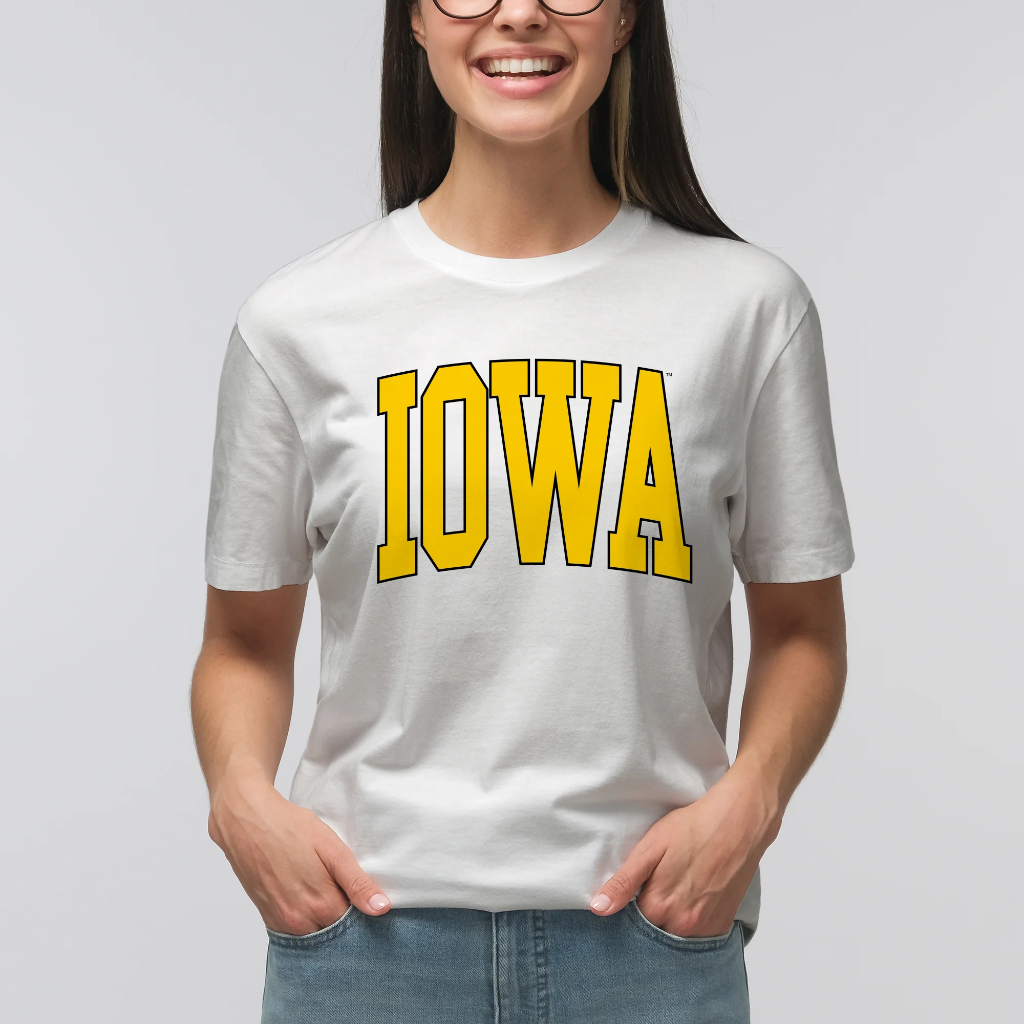 The University of Iowa Hawkeyes Mega Arch T-Shirt - White - Image 4