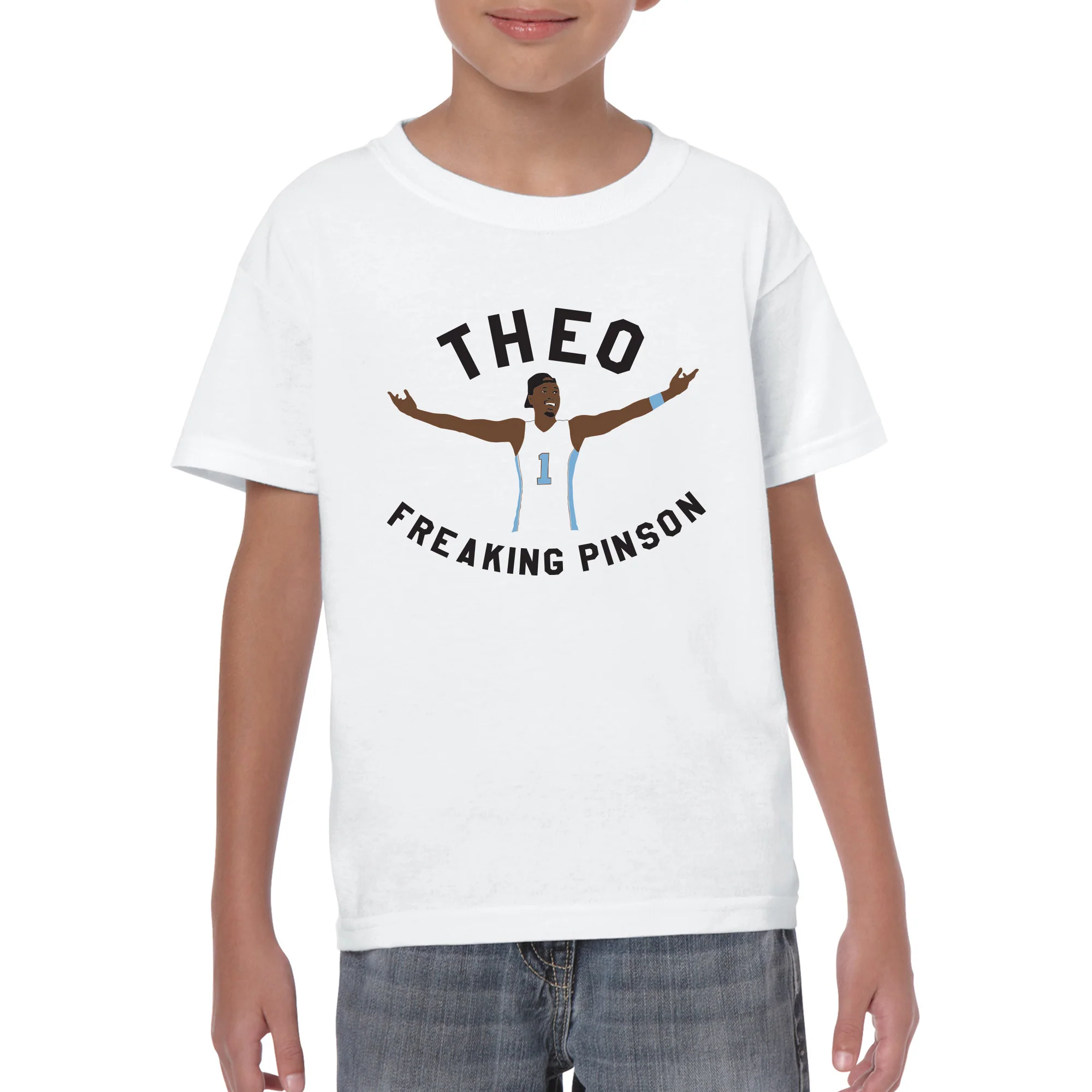 Theo Freaking Pinson Youth T Shirt - White - Image 4
