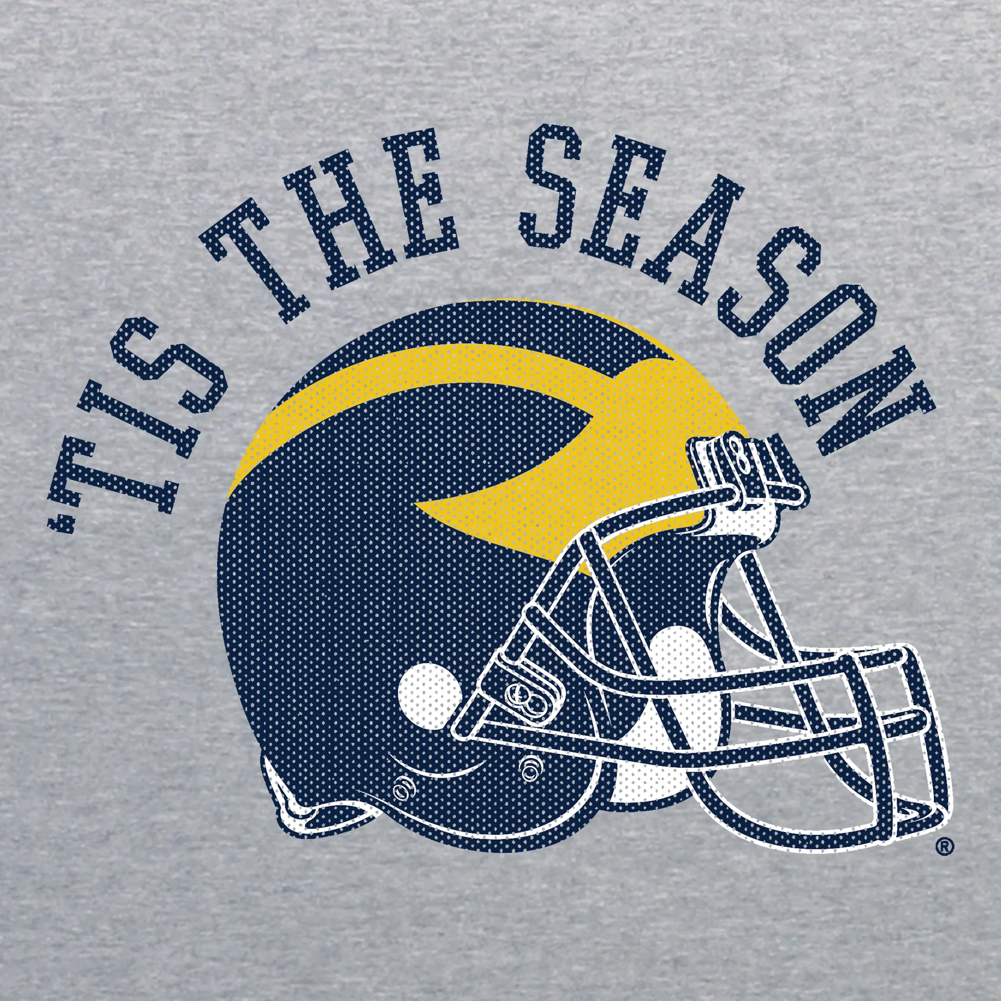 Tis The Season University of Michigan Basic Cotton Short Sleeve T Shirt - Sport Grey - Image 2