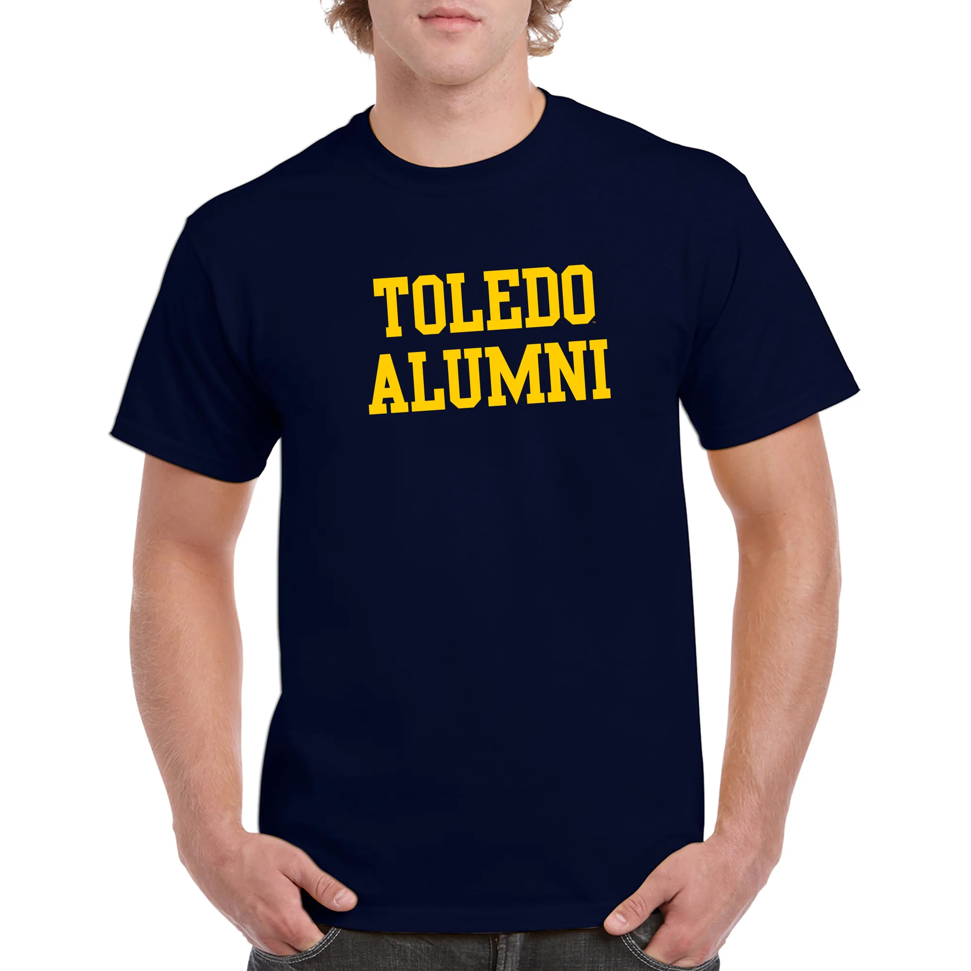 University of Toledo Rockets Alumni Block Short Sleeve T Shirt - Navy - Image 3
