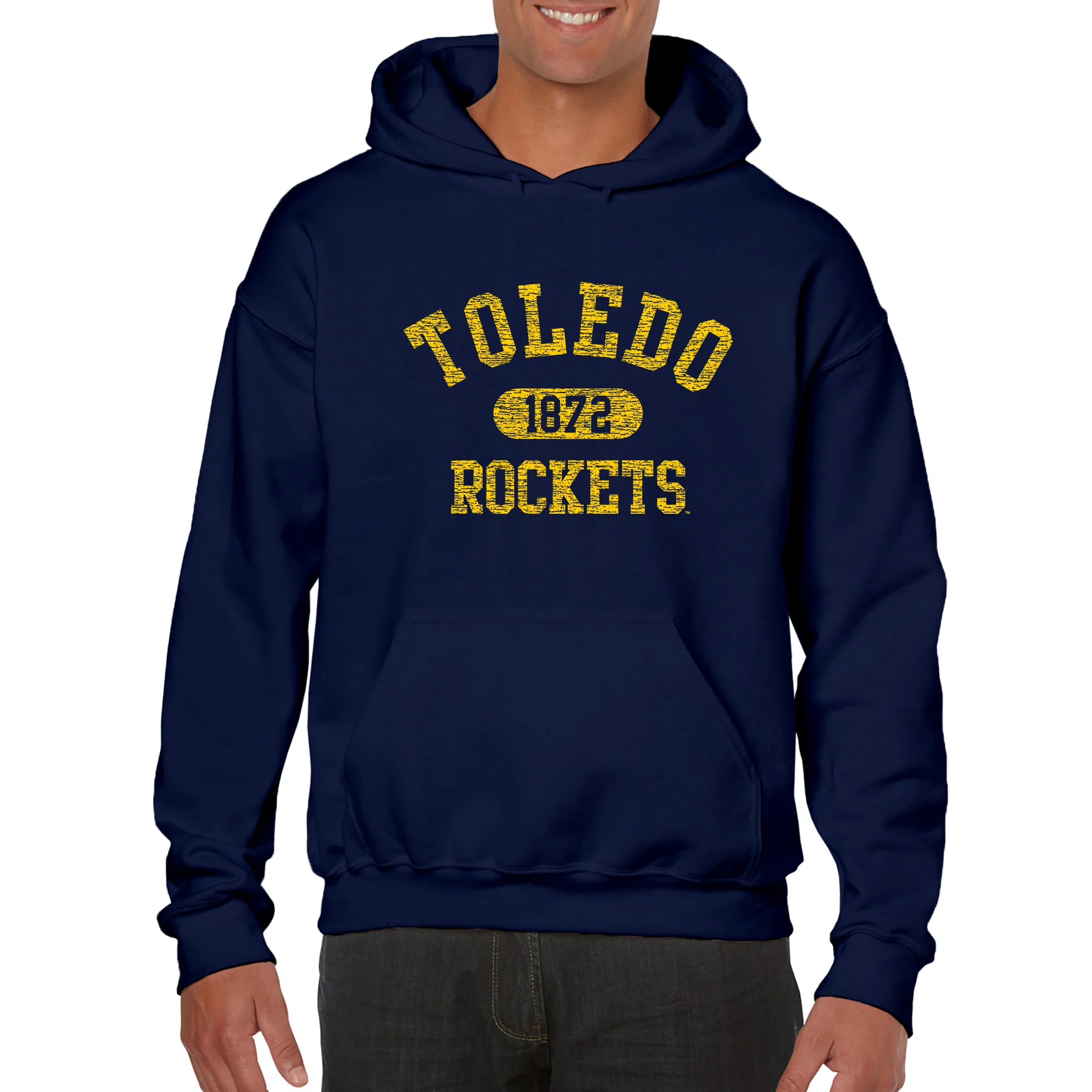 University of Toledo Rockets Athletic Arch Heavy Blend Hoodie - Navy - Image 3