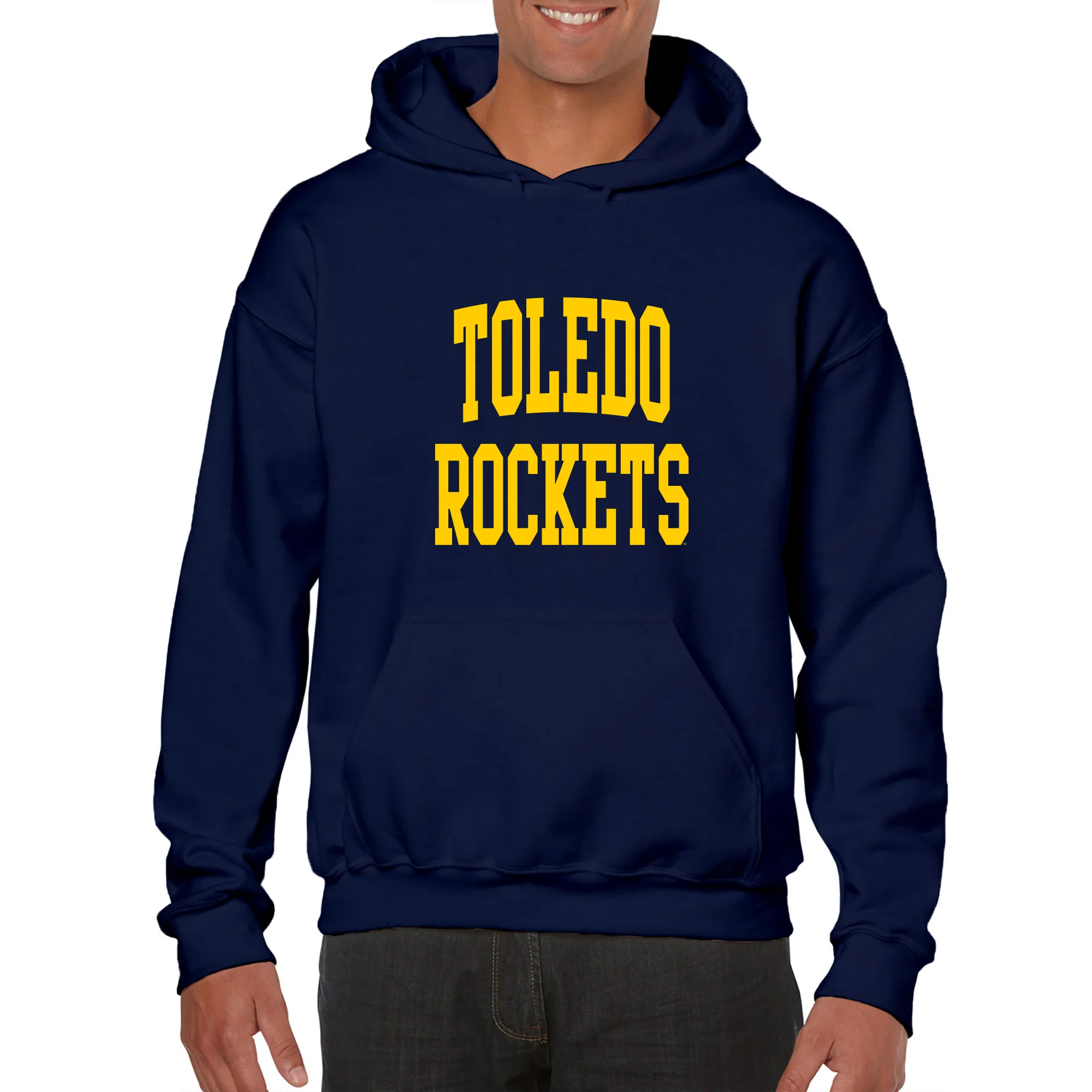 University of Toledo Rockets Front Back Print Heavy Blend Hoodie - Navy - Image 3