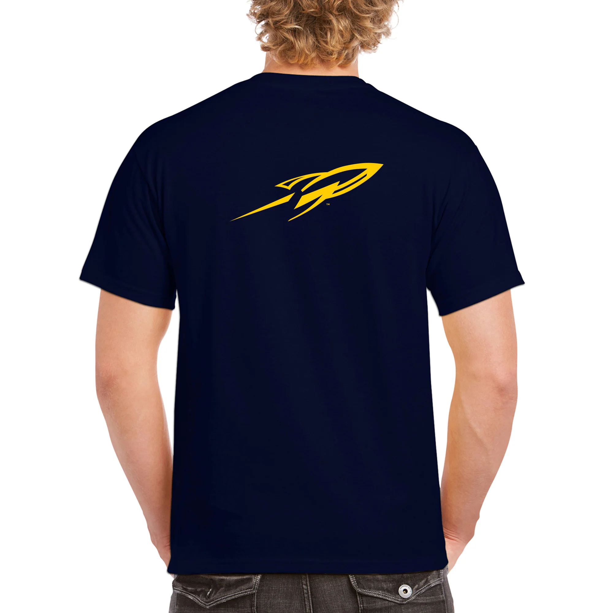 University of Toledo Rockets Front Back Print Short Sleeve T Shirt - Navy - Image 5