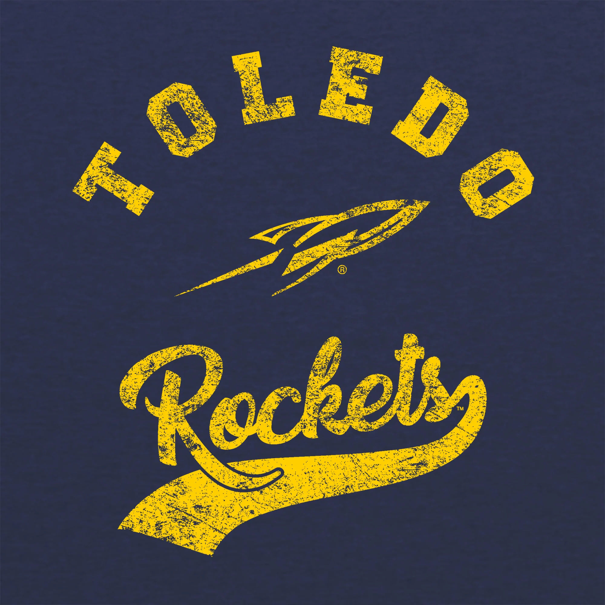 Toledo Retro Script NLA Triblend - Vintage Navy - Image 2