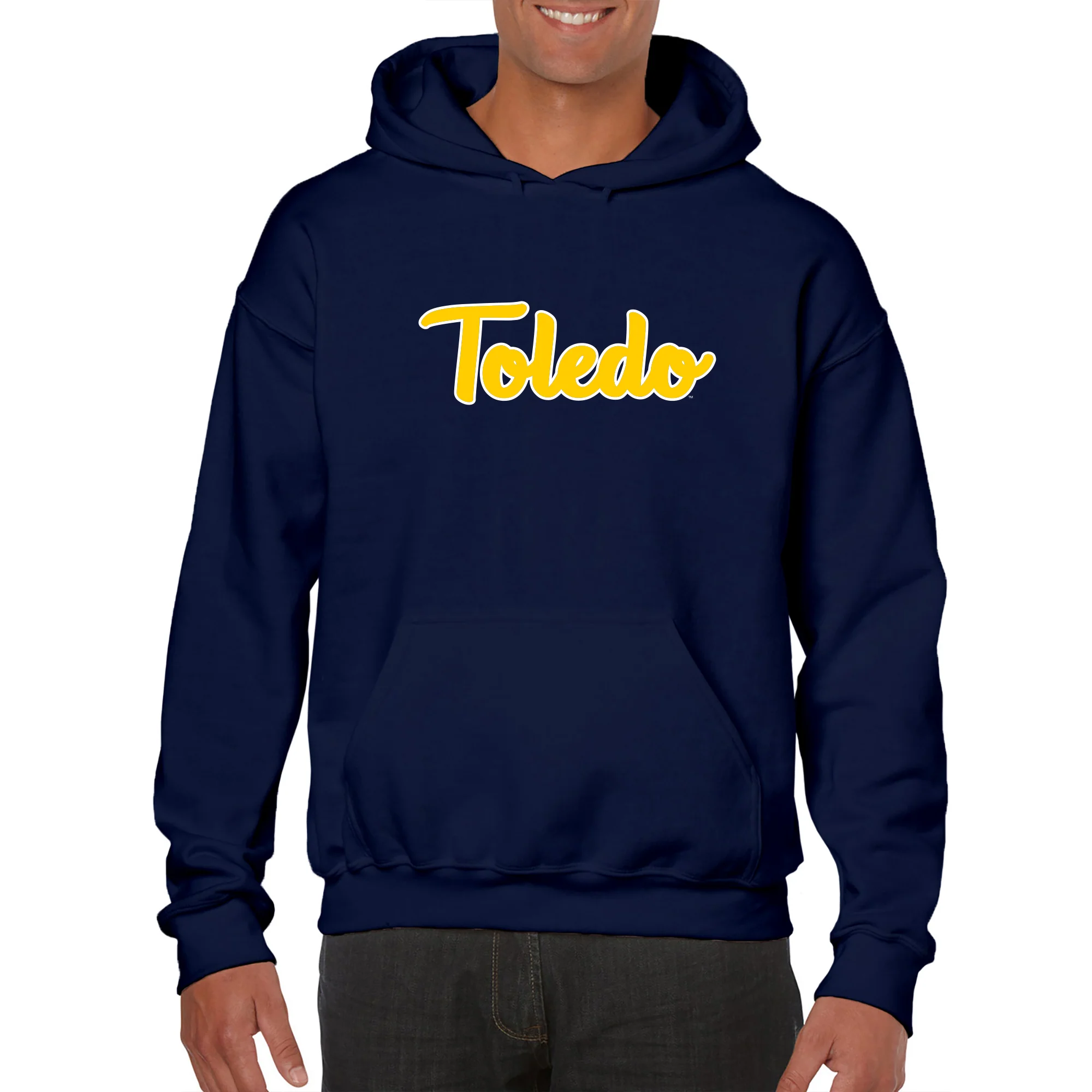 University of Toledo Rockets Basic Script Heavy Blend Hoodie - Navy - Image 3