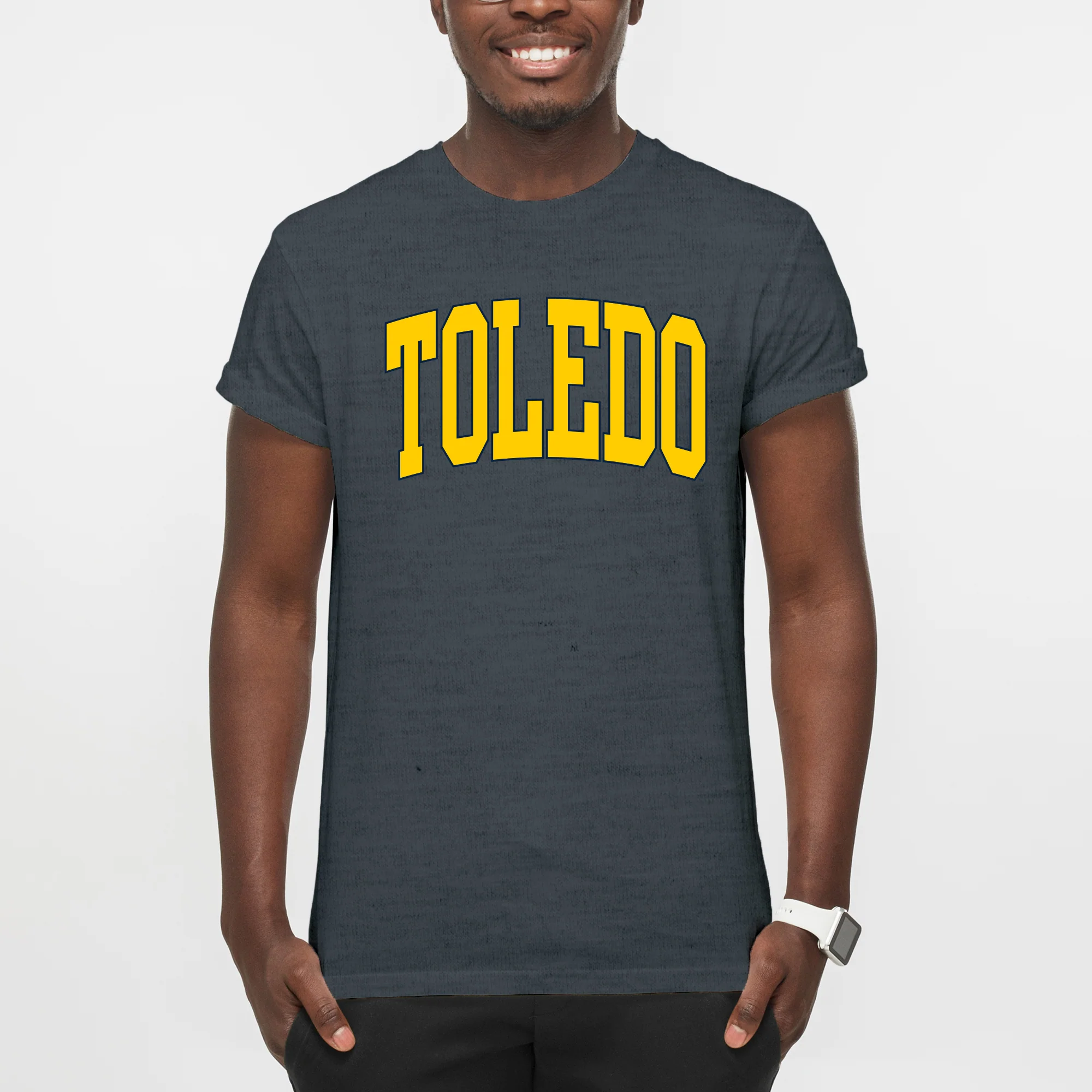 Toledo Rockets Mega Arch T-Shirt - Dark Heather - Image 3