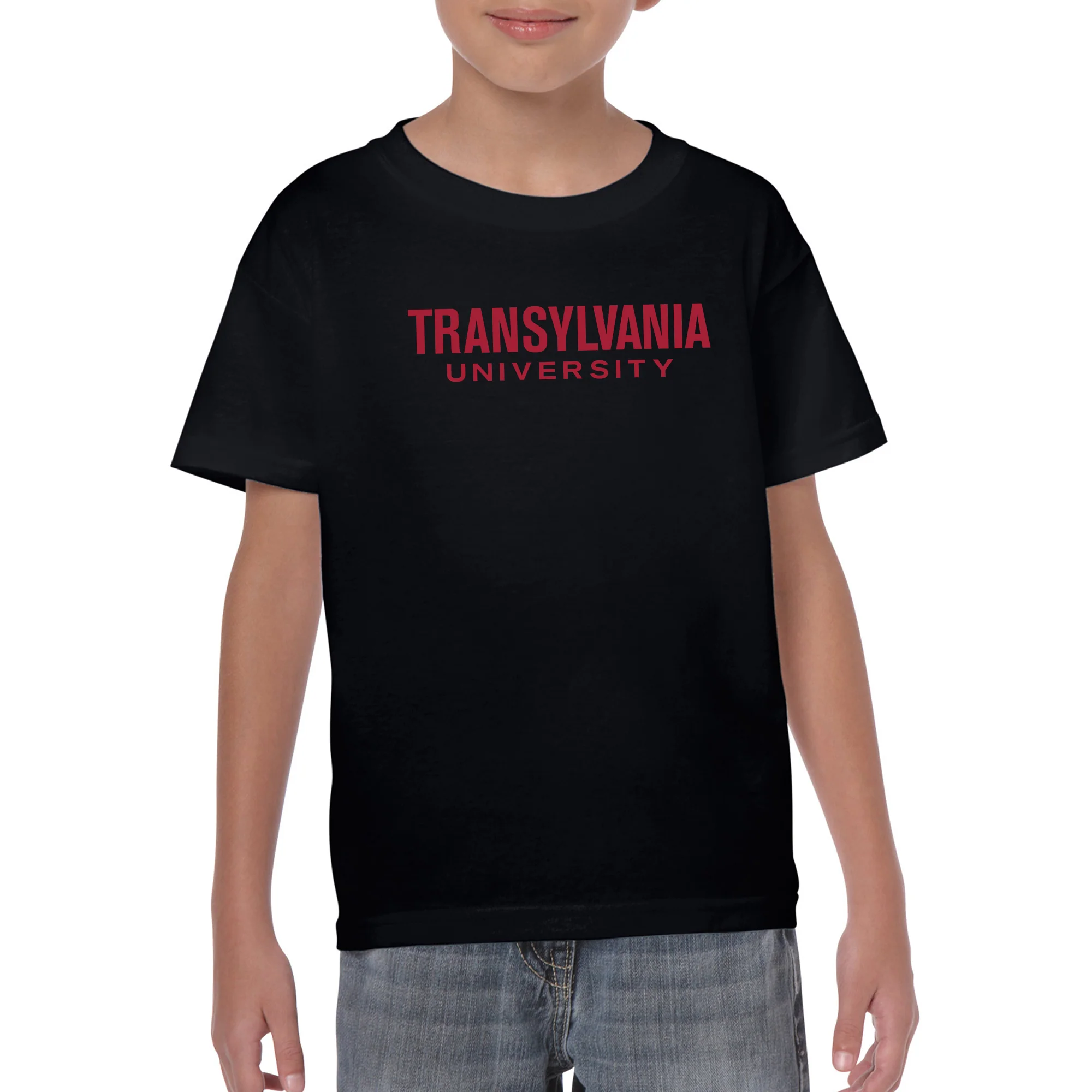 Transylvania University Pioneers Basic Block Youth Short Sleeve T Shirt - Black - Image 3