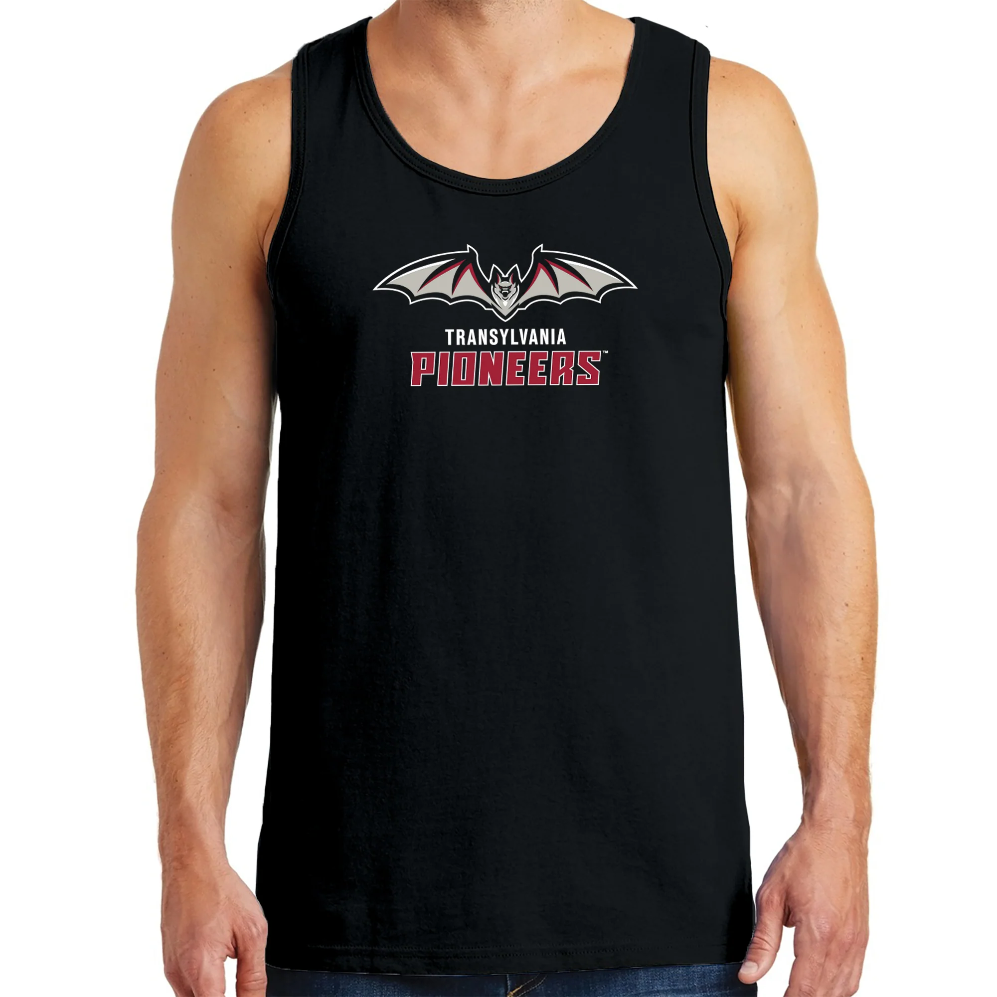 Transylvania University Pioneers Primary Logo Tank Top - Black - Image 3
