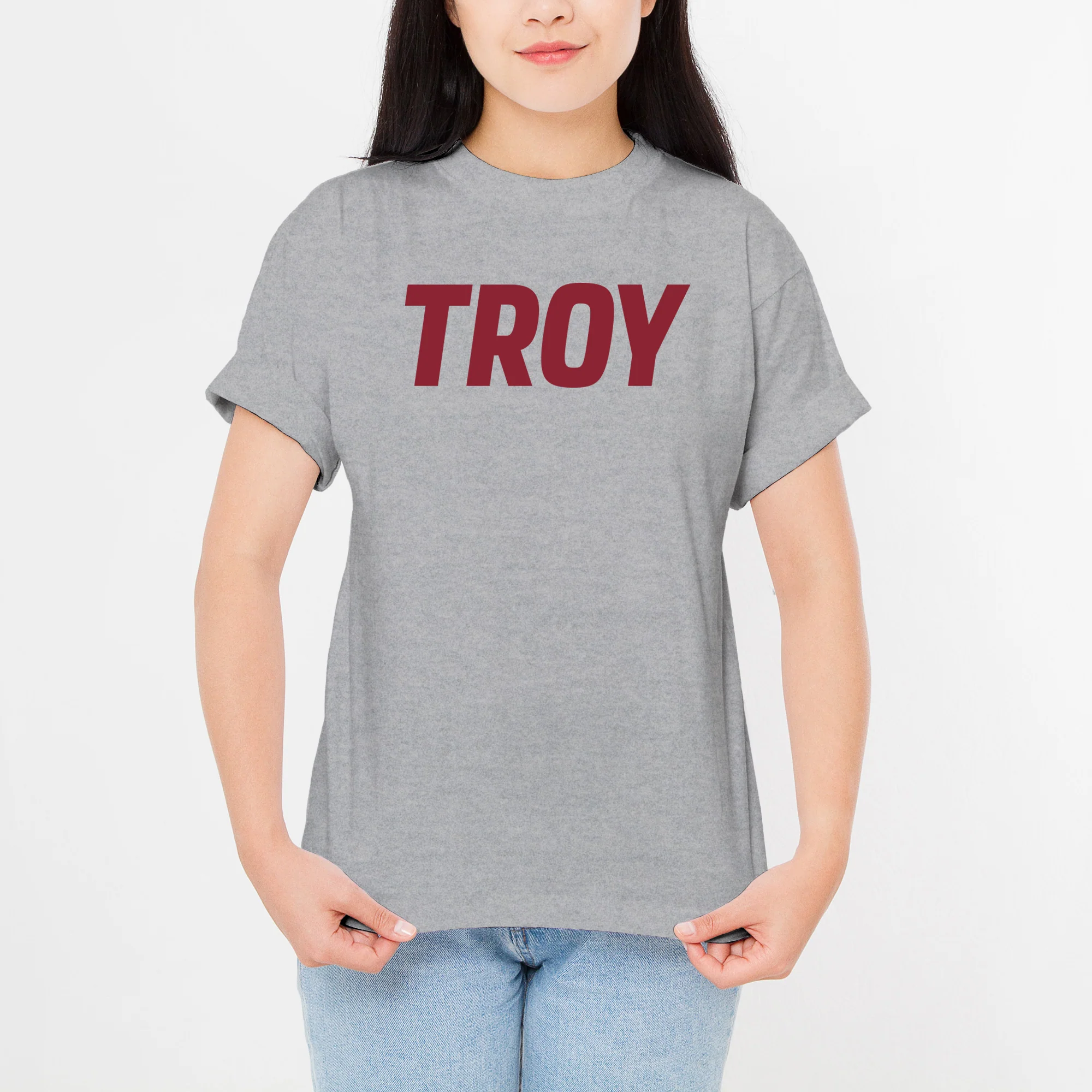 Troy Trojans Basic Block T Shirt - Sport Grey - Image 4