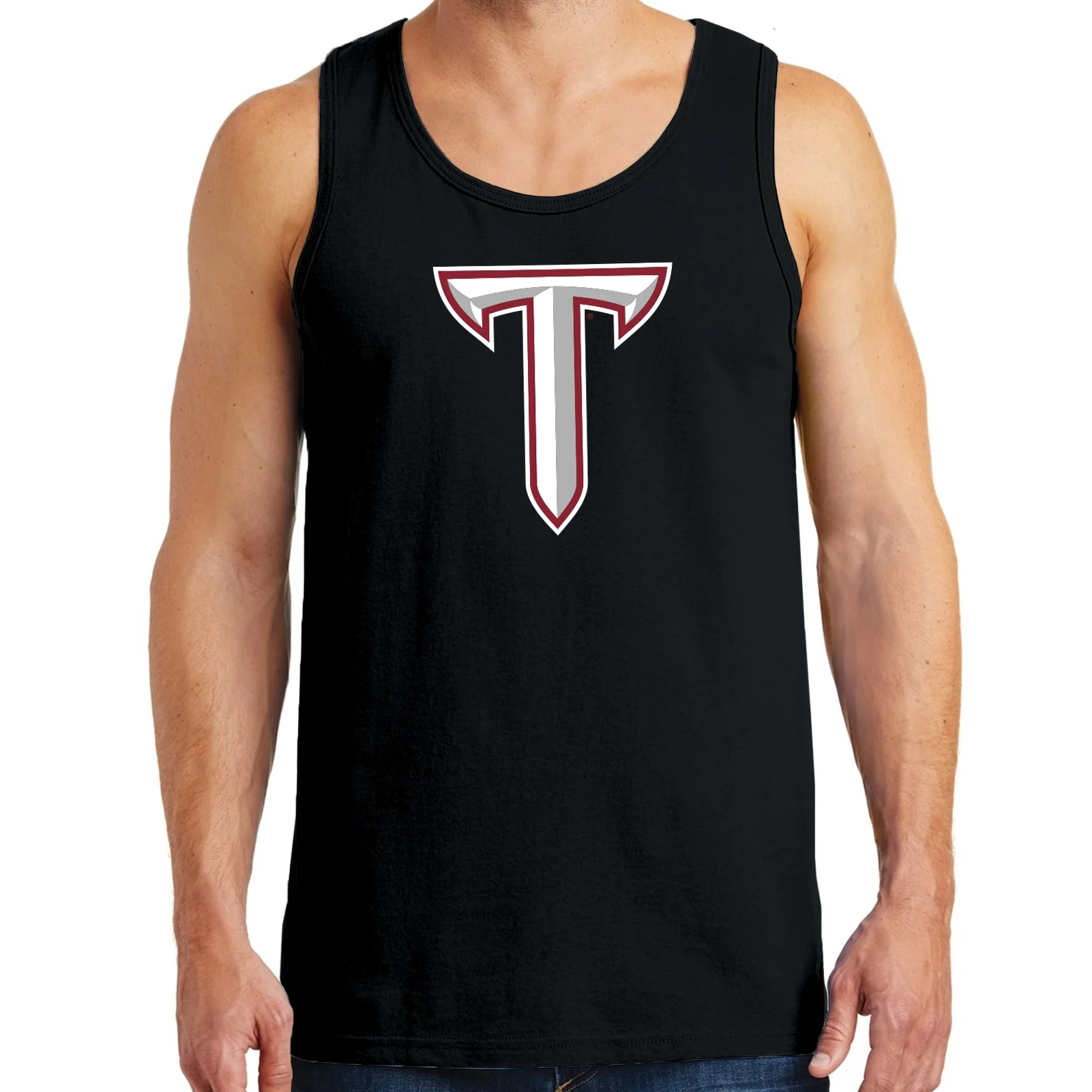 Troy Trojans Primary Logo Tank Top - Black - Image 3