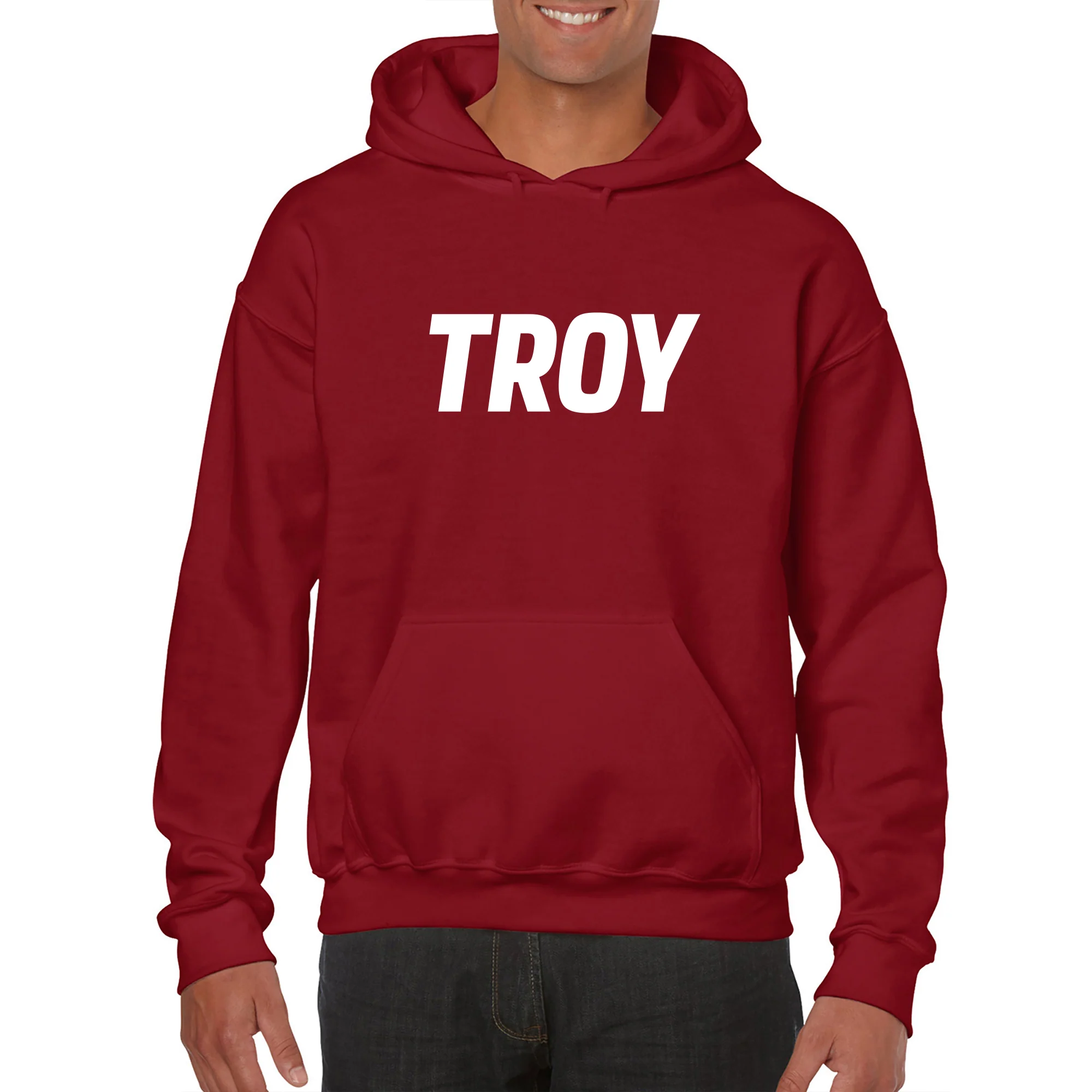 Troy University Trojans Basic Block Cotton Hoodie - Cardinal - Image 3